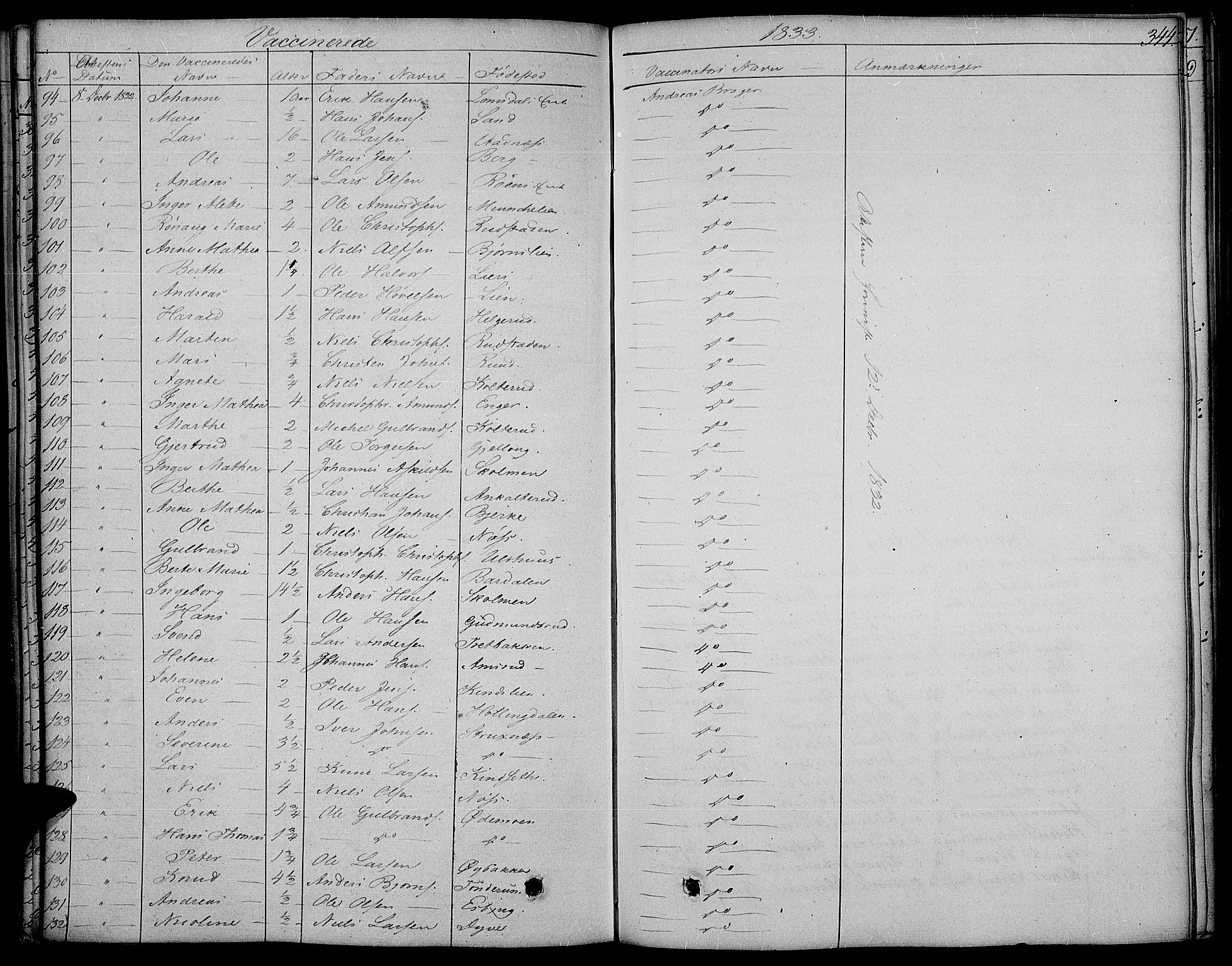 Land prestekontor, AV/SAH-PREST-120/H/Ha/Haa/L0008: Parish register (official) no. 8, 1830-1846, p. 344