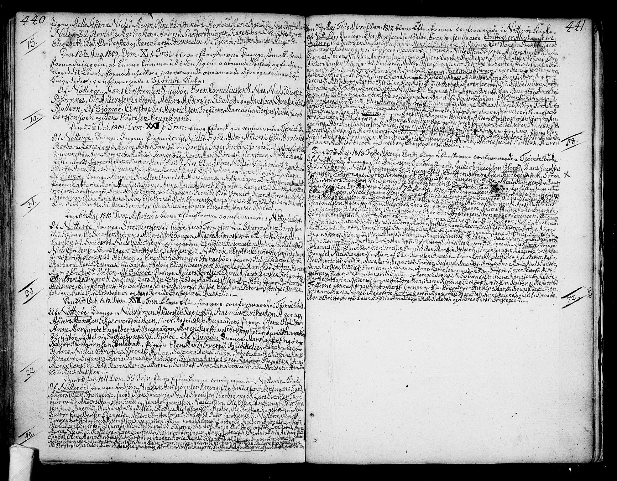 Nøtterøy kirkebøker, SAKO/A-354/F/Fa/L0003: Parish register (official) no. I 3, 1791-1814, p. 440-441