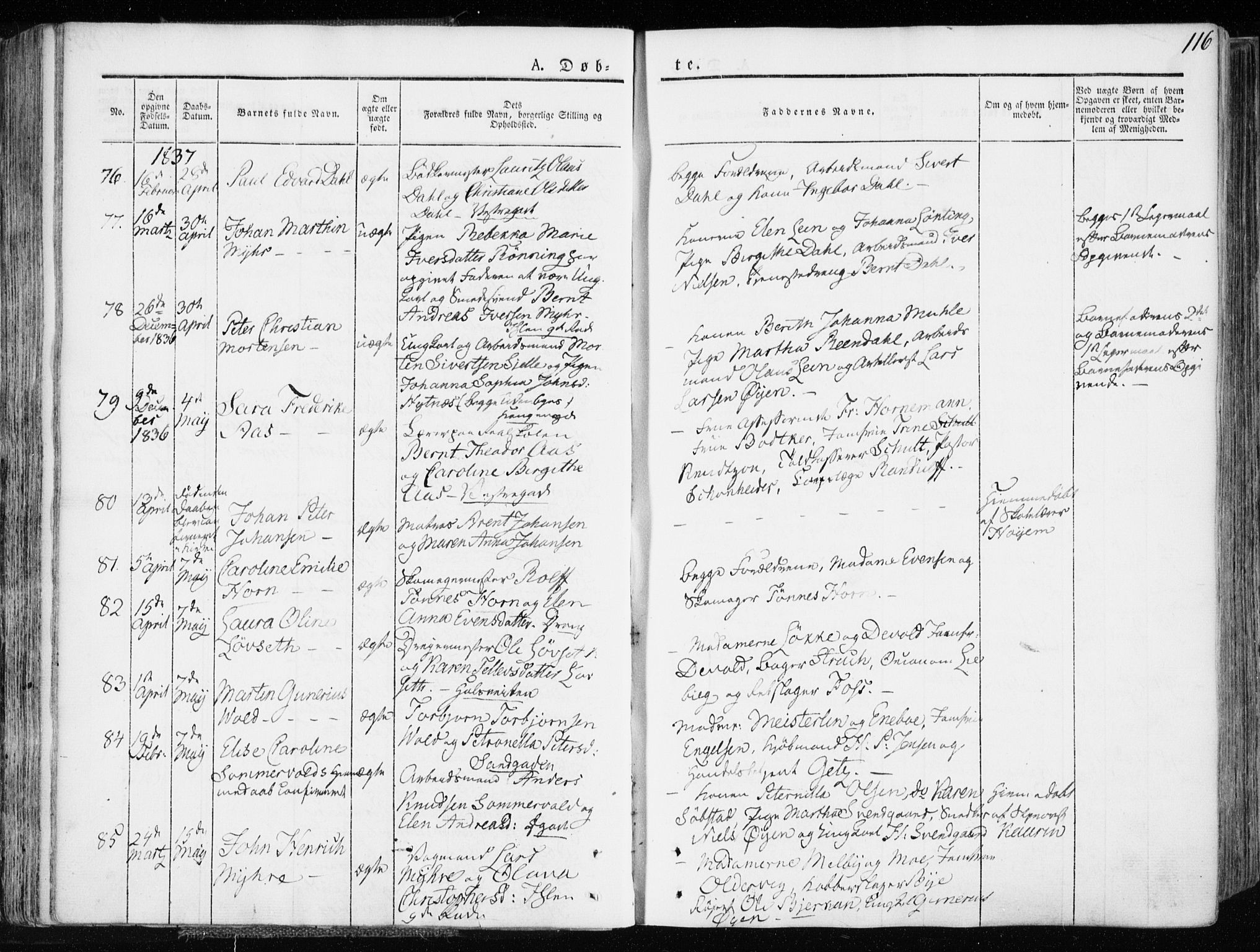 Ministerialprotokoller, klokkerbøker og fødselsregistre - Sør-Trøndelag, SAT/A-1456/601/L0047: Parish register (official) no. 601A15, 1831-1839, p. 116
