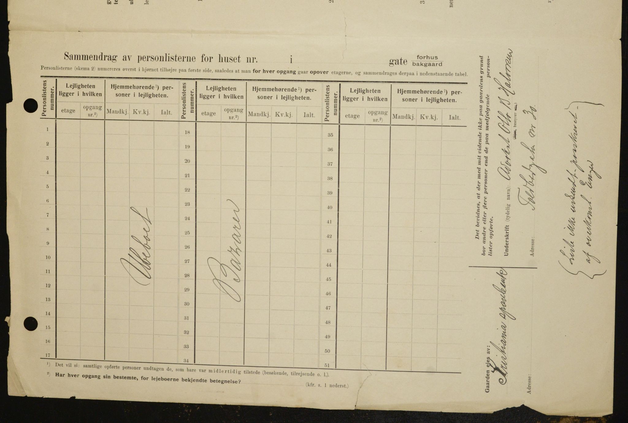 OBA, Municipal Census 1909 for Kristiania, 1909, p. 76835