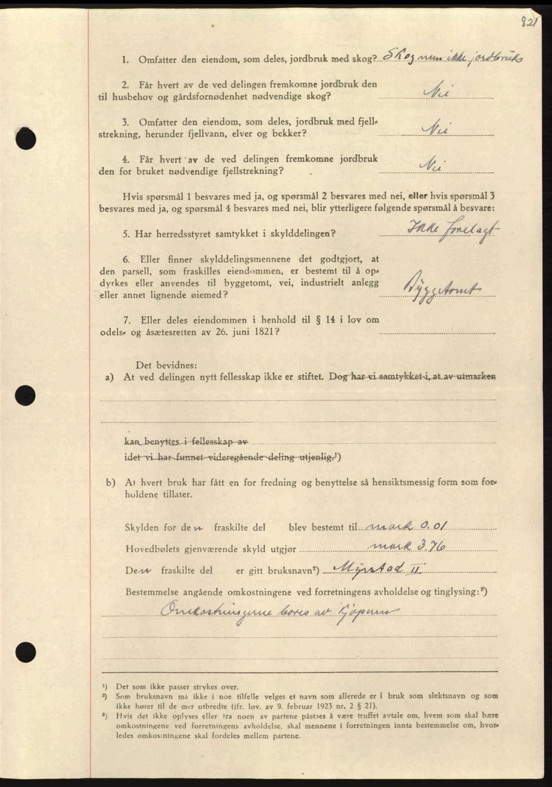 Nordmøre sorenskriveri, AV/SAT-A-4132/1/2/2Ca: Mortgage book no. A97, 1944-1944, Diary no: : 1126/1944