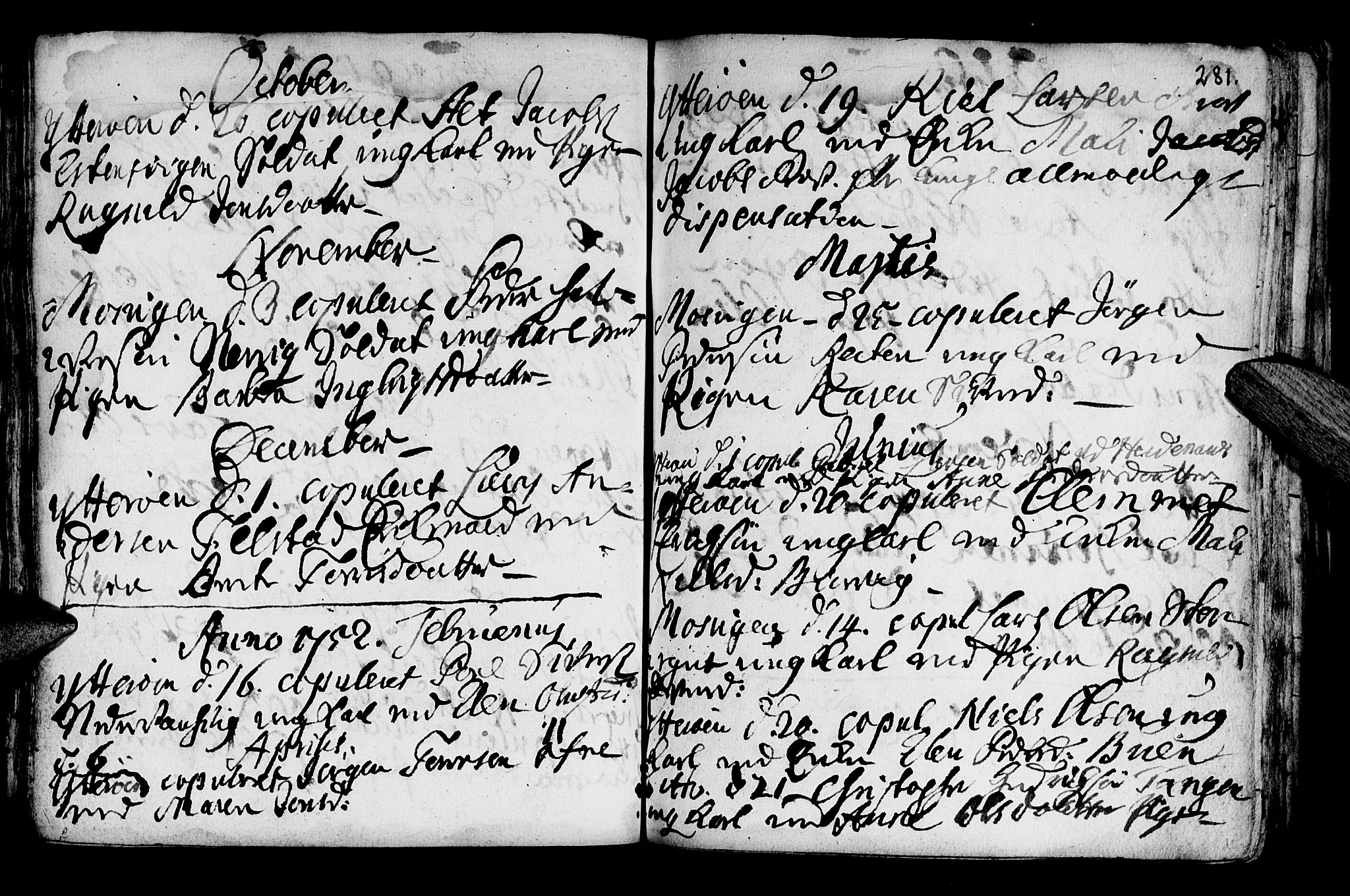 Ministerialprotokoller, klokkerbøker og fødselsregistre - Nord-Trøndelag, SAT/A-1458/722/L0215: Parish register (official) no. 722A02, 1718-1755, p. 281