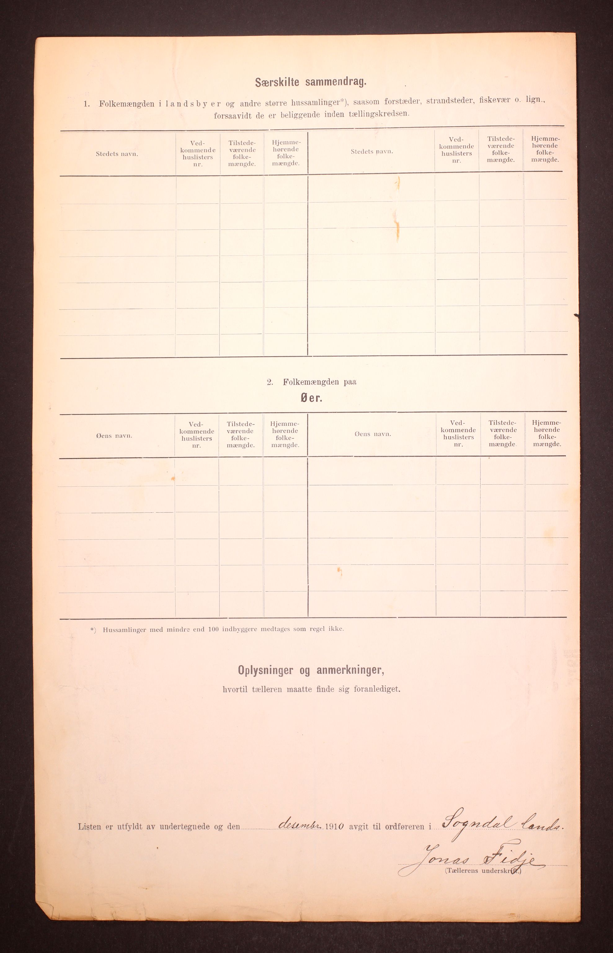 RA, 1910 census for Sokndal, 1910, p. 30