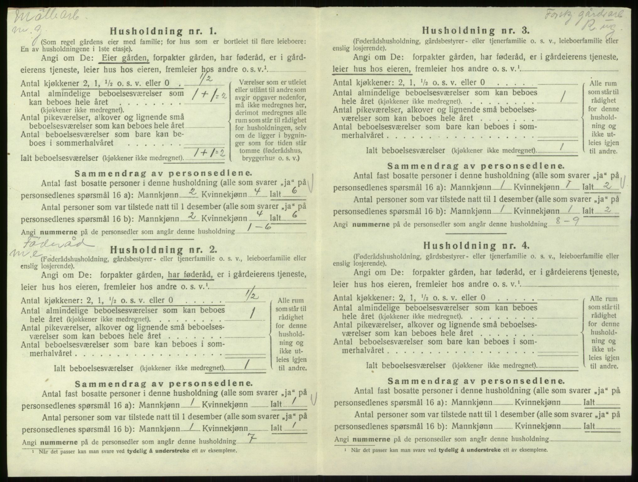 SAB, 1920 census for Hosanger, 1920, p. 526