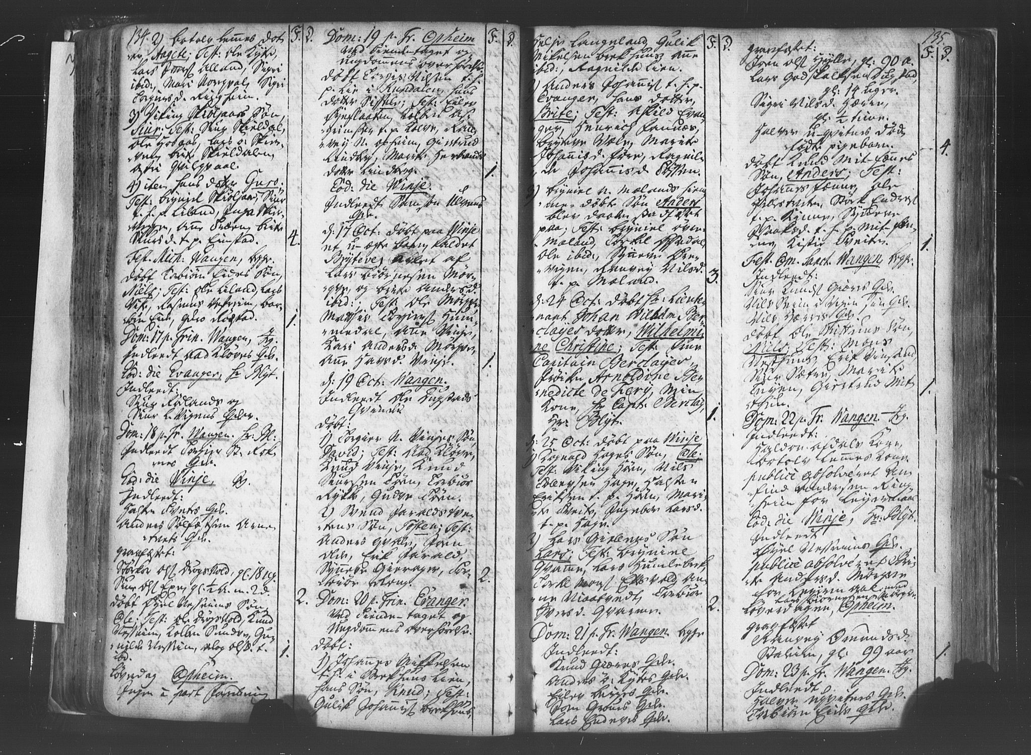 Voss sokneprestembete, AV/SAB-A-79001/H/Haa: Parish register (official) no. A 8, 1752-1780, p. 134-135