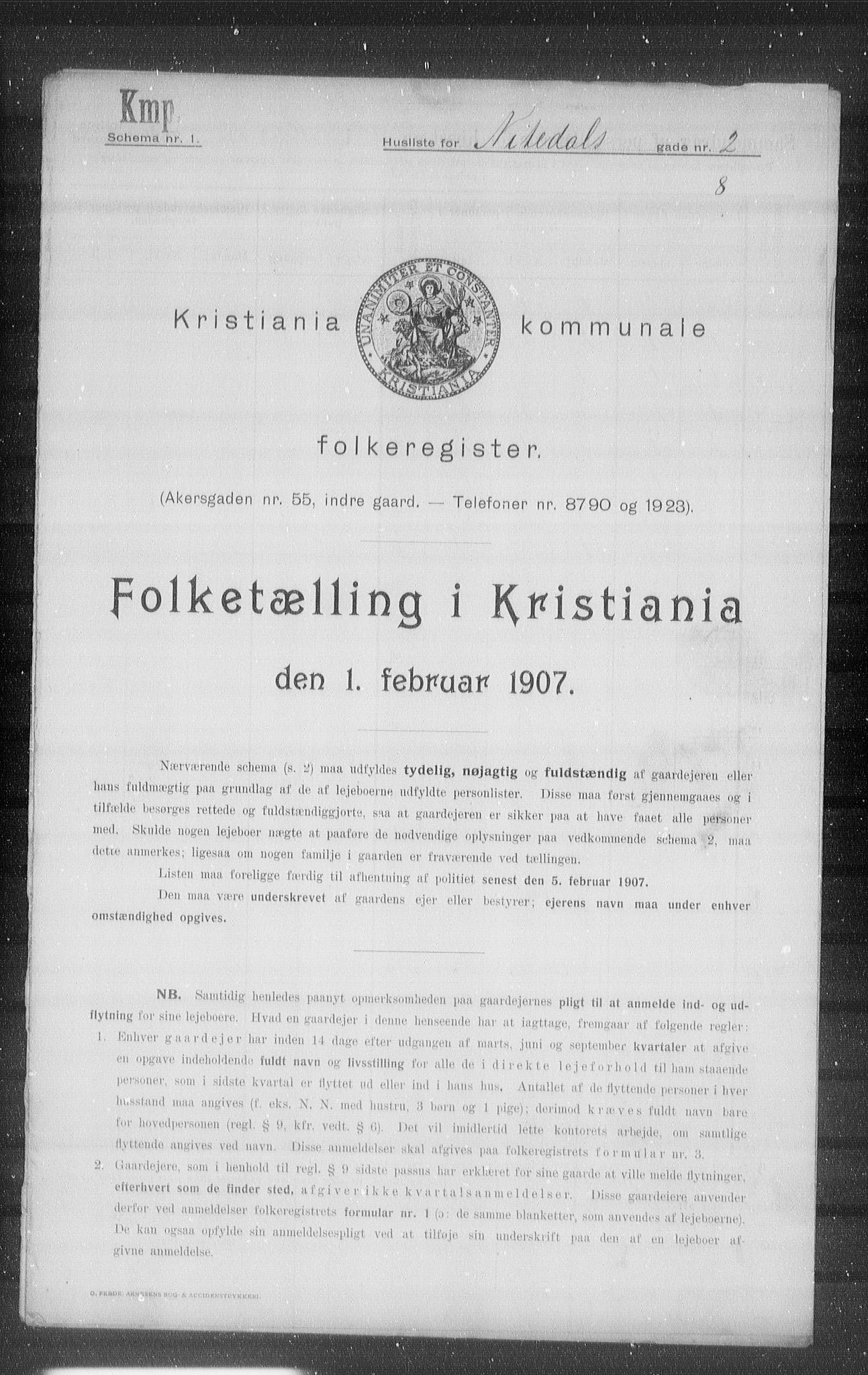 OBA, Municipal Census 1907 for Kristiania, 1907, p. 36443