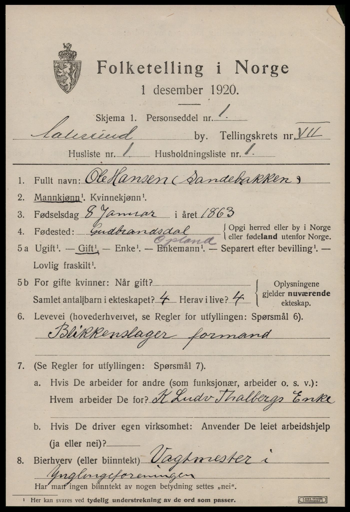 SAT, 1920 census for Ålesund, 1920, p. 19034