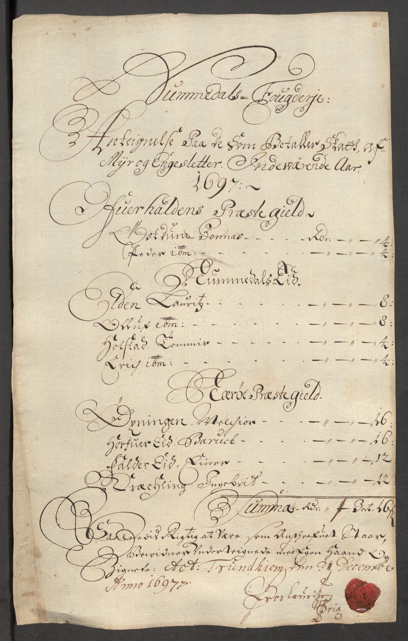 Rentekammeret inntil 1814, Reviderte regnskaper, Fogderegnskap, RA/EA-4092/R64/L4425: Fogderegnskap Namdal, 1696-1698, p. 206