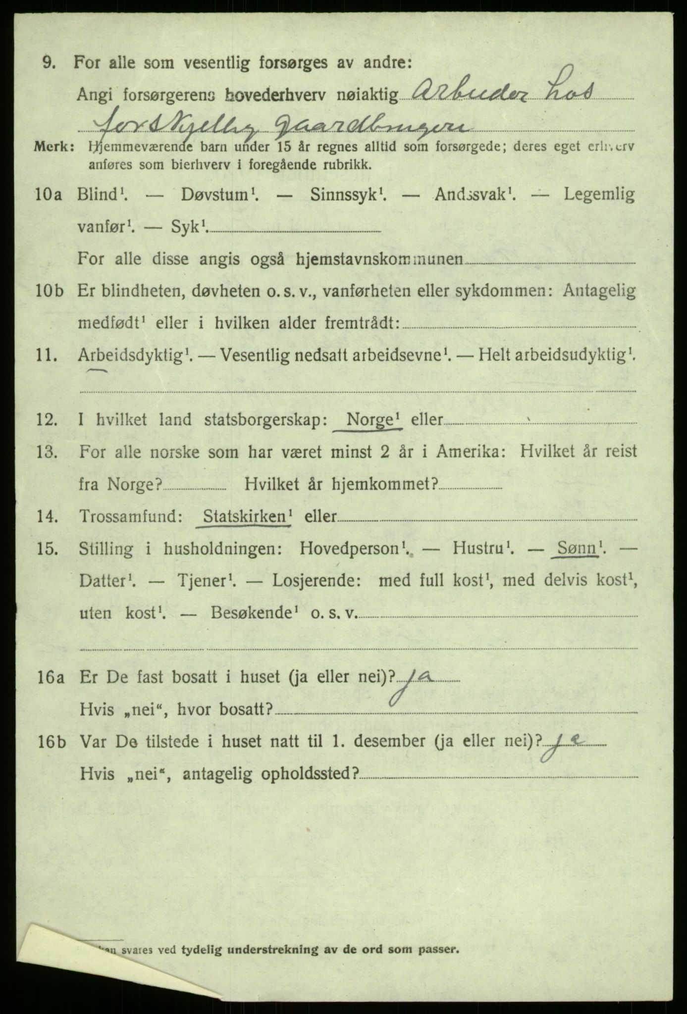 SAB, 1920 census for Aurland, 1920, p. 3859