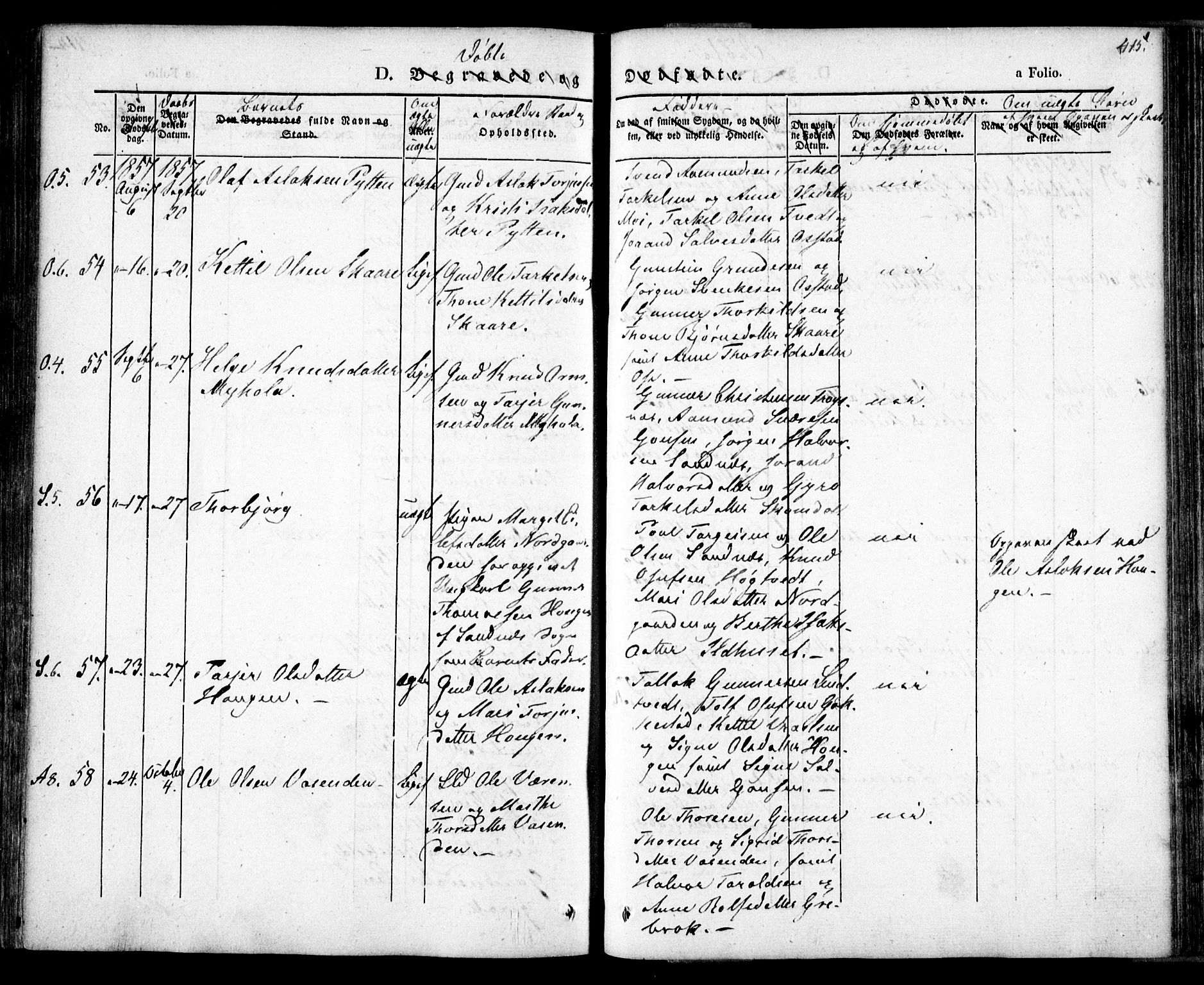 Bygland sokneprestkontor, AV/SAK-1111-0006/F/Fa/Fab/L0004: Parish register (official) no. A 4, 1842-1858, p. 415