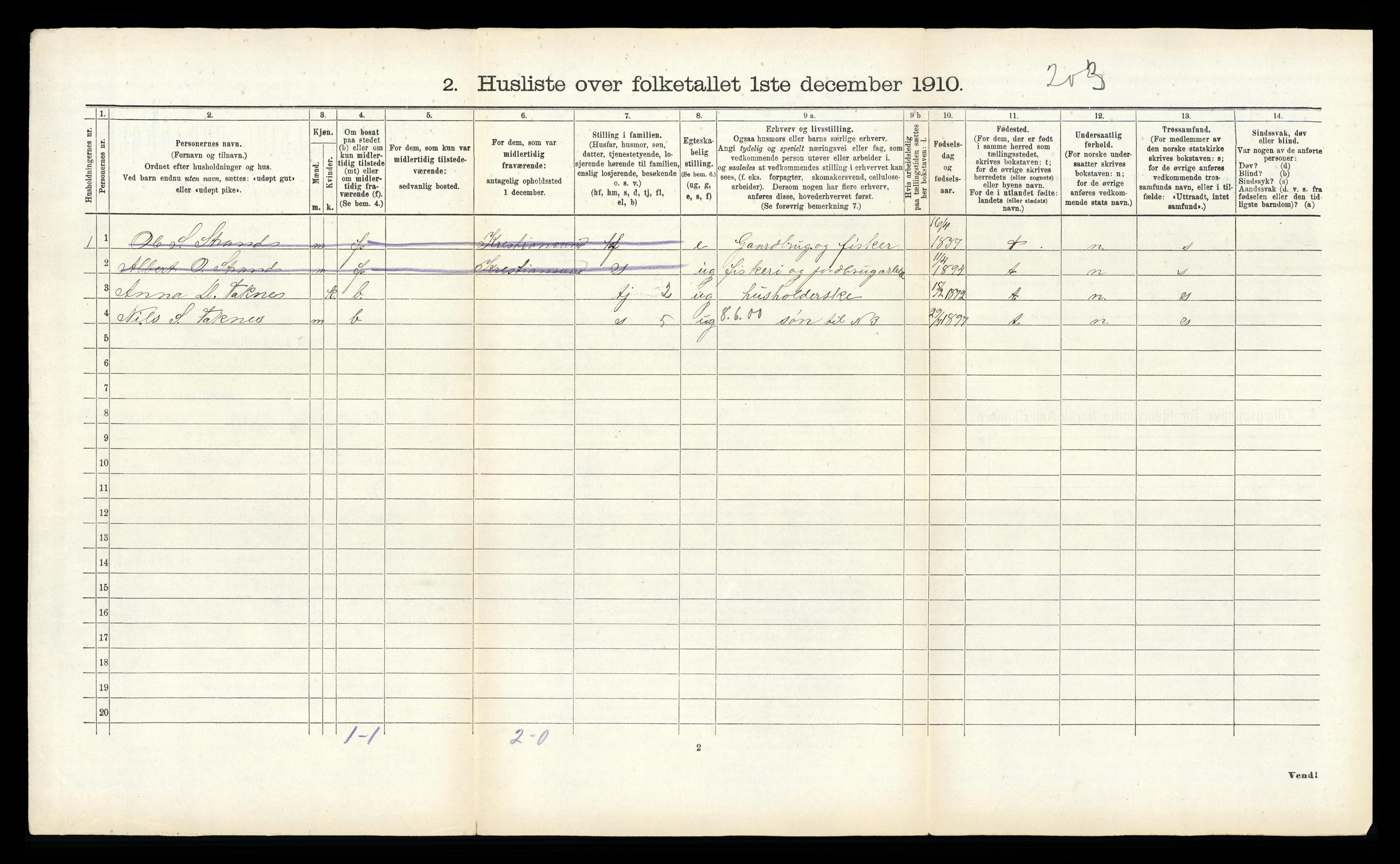 RA, 1910 census for Halsa, 1910, p. 386