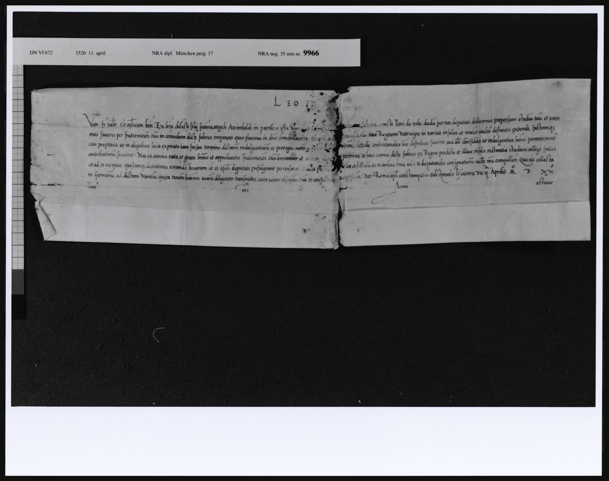 Riksarkivets diplomsamling, AV/RA-EA-5965/F13/F13a/L0004: Pergament nr. 17, 19, 23, 31, 1520-1522, p. 1