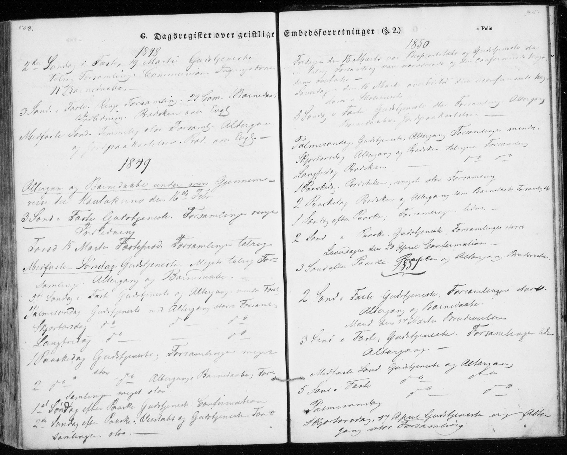Kistrand/Porsanger sokneprestembete, AV/SATØ-S-1351/H/Ha/L0012.kirke: Parish register (official) no. 12, 1843-1871, p. 568-569