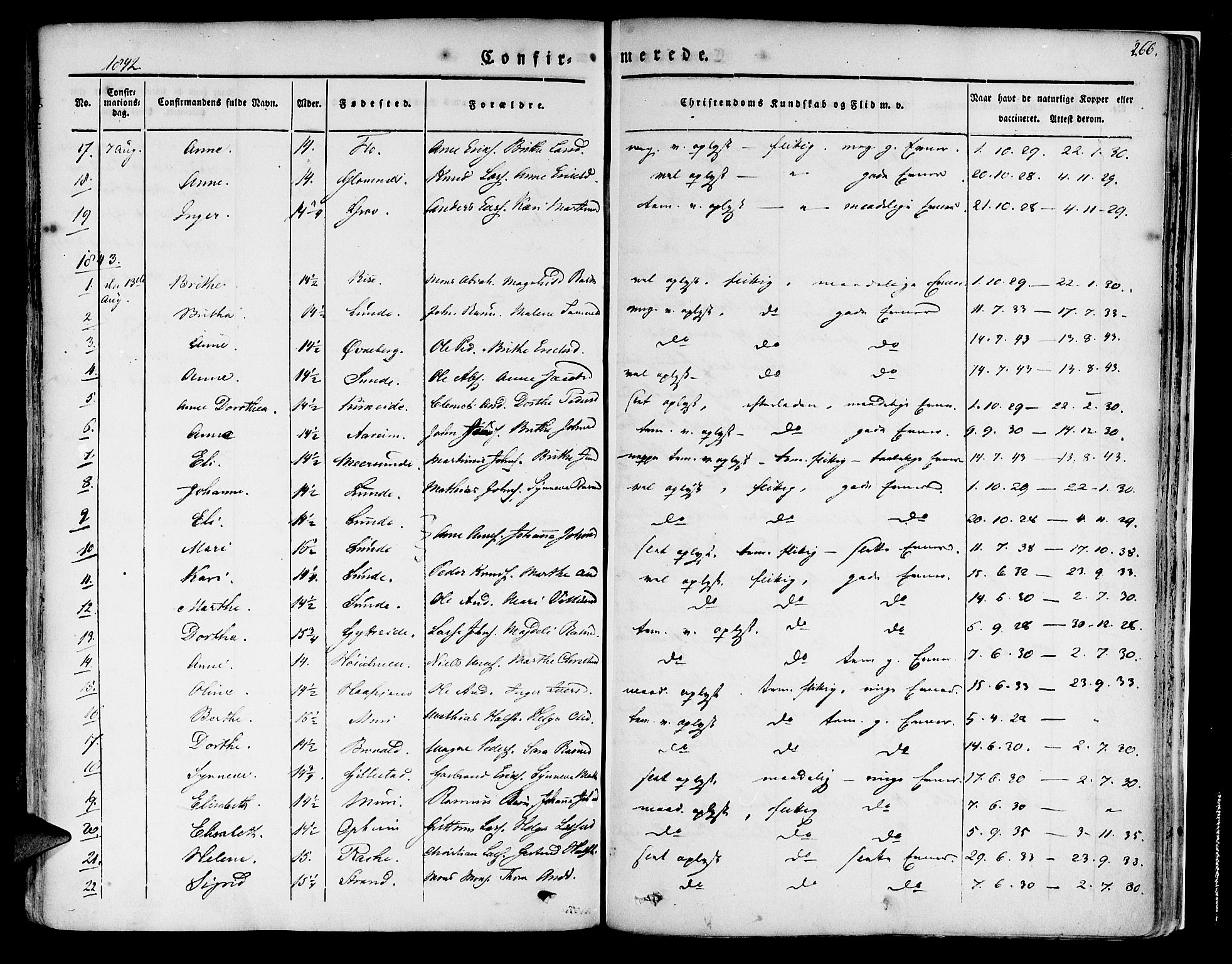 Innvik sokneprestembete, SAB/A-80501: Parish register (official) no. A 4I, 1831-1846, p. 266