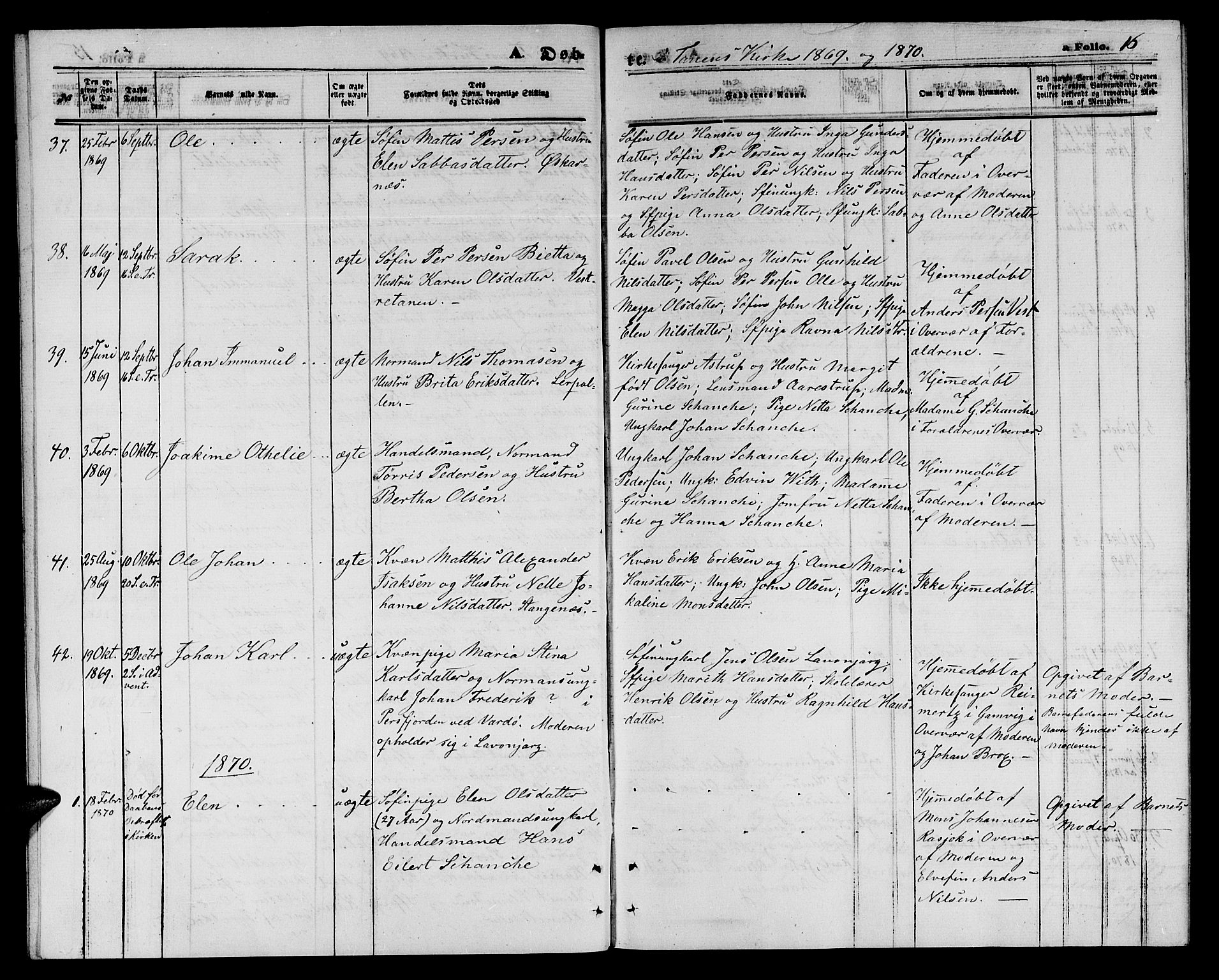 Tana sokneprestkontor, SATØ/S-1334/H/Hb/L0002klokker: Parish register (copy) no. 2 /1, 1866-1877, p. 16