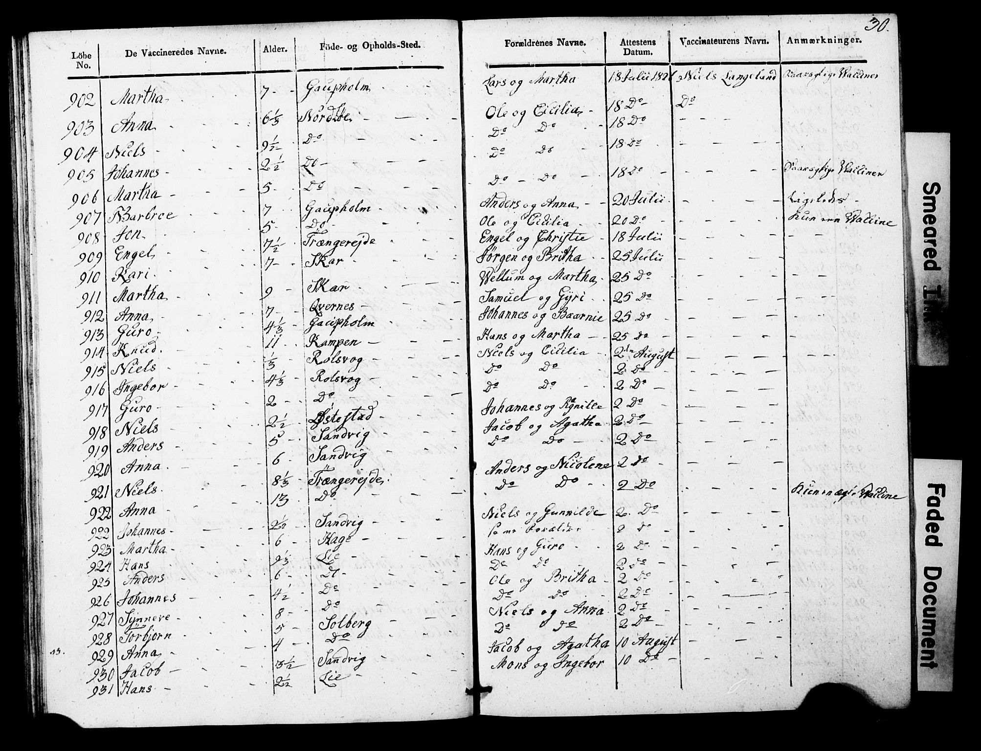 Os sokneprestembete, SAB/A-99929: Parish register (official) no. A 19, 1817-1830, p. 30