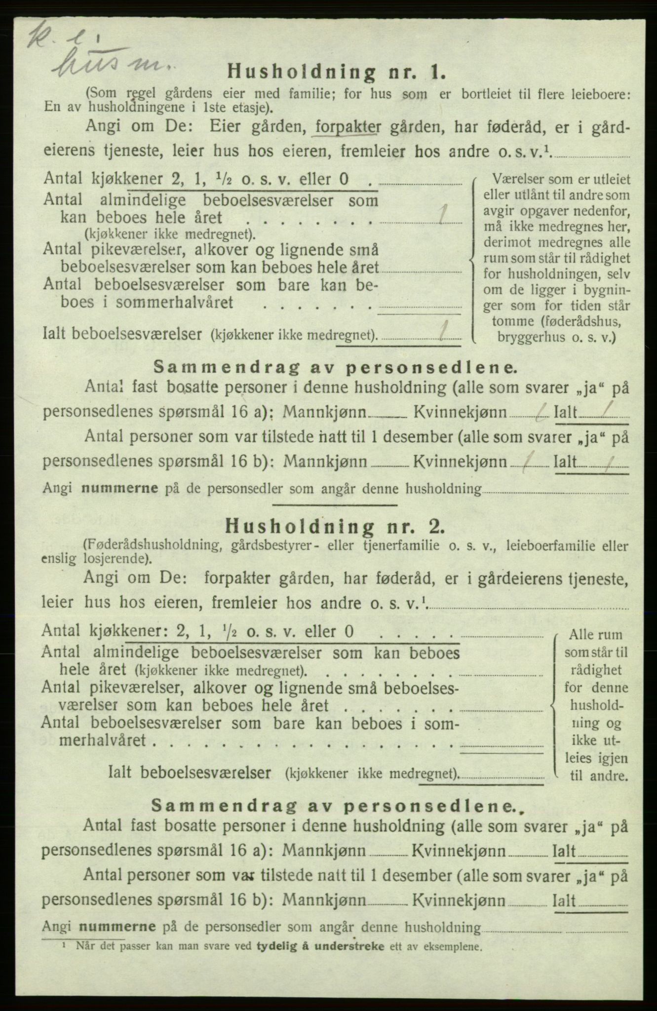 SAB, 1920 census for Kvinnherad, 1920, p. 1042