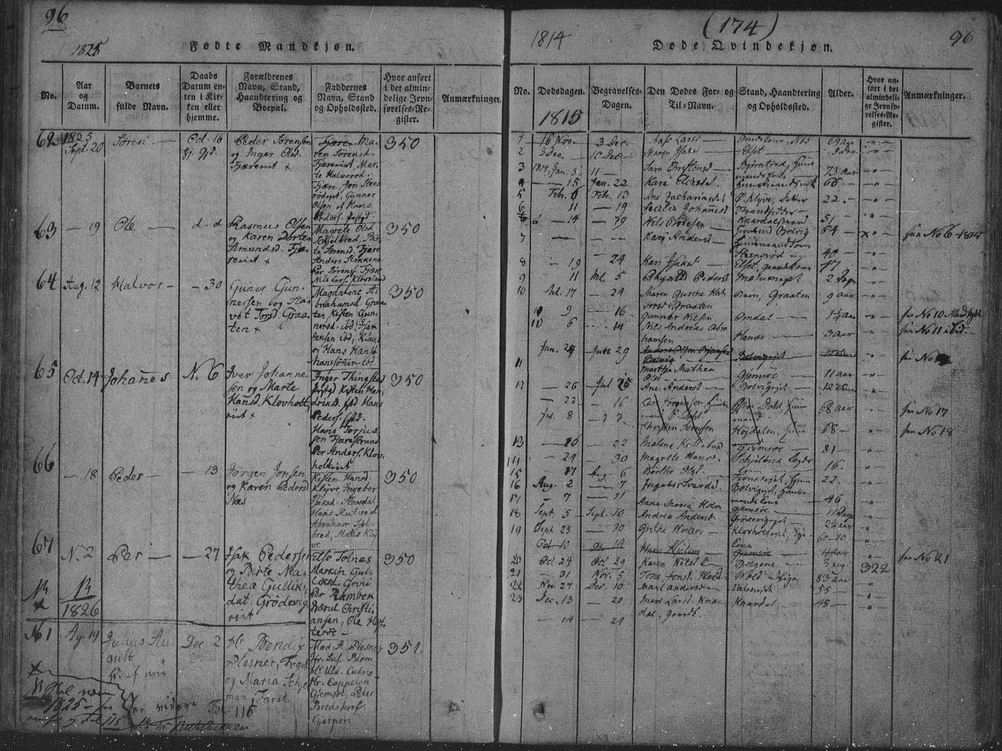 Solum kirkebøker, SAKO/A-306/F/Fa/L0004: Parish register (official) no. I 4, 1814-1833, p. 96