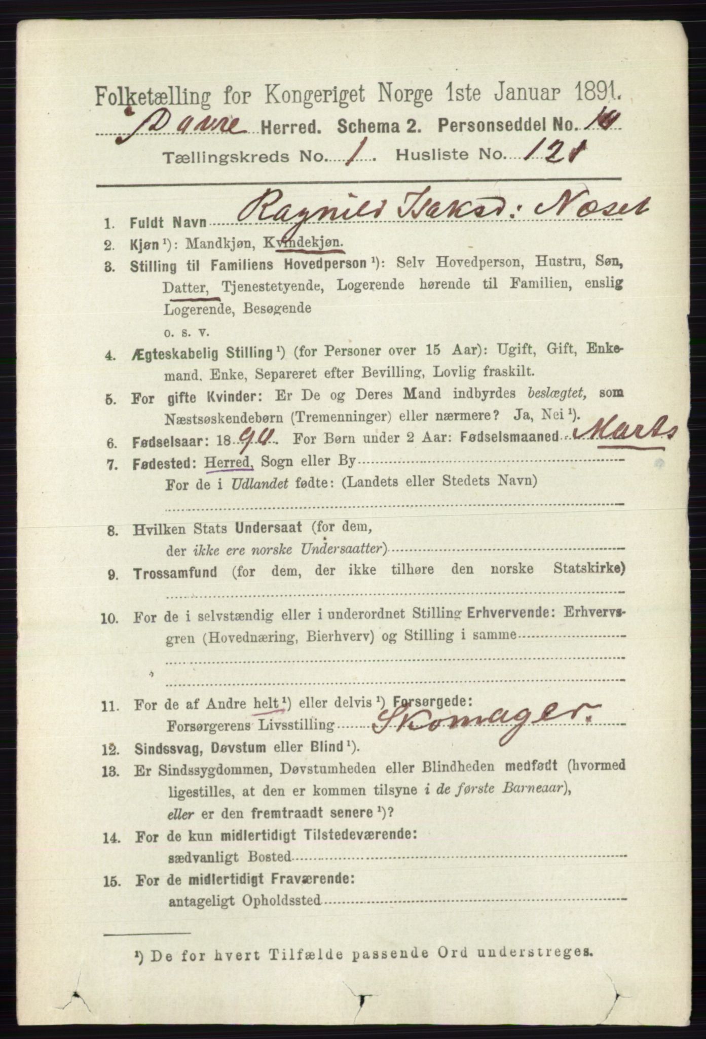 RA, 1891 census for 0511 Dovre, 1891, p. 783