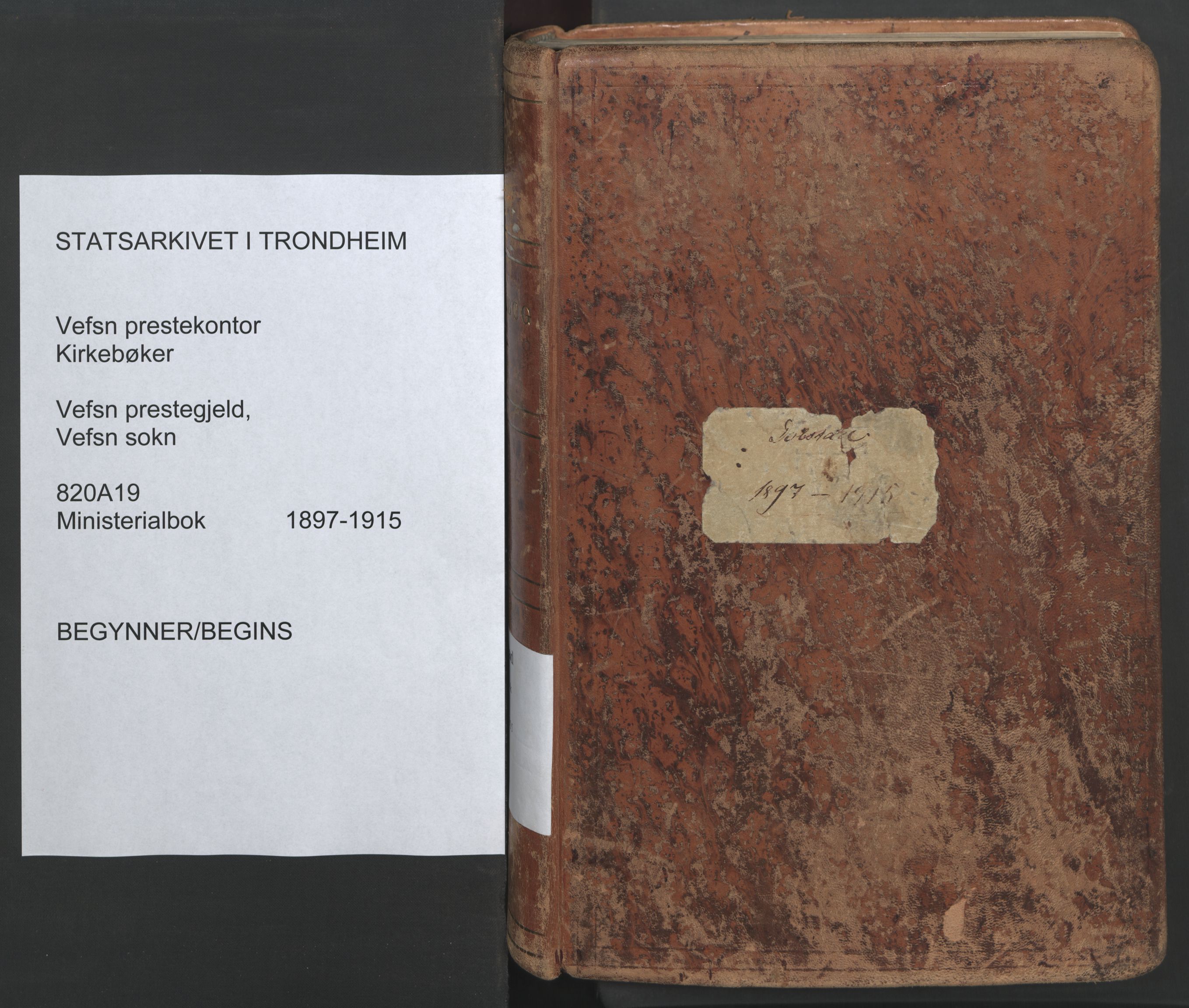 Ministerialprotokoller, klokkerbøker og fødselsregistre - Nordland, SAT/A-1459/820/L0298: Parish register (official) no. 820A19, 1897-1915