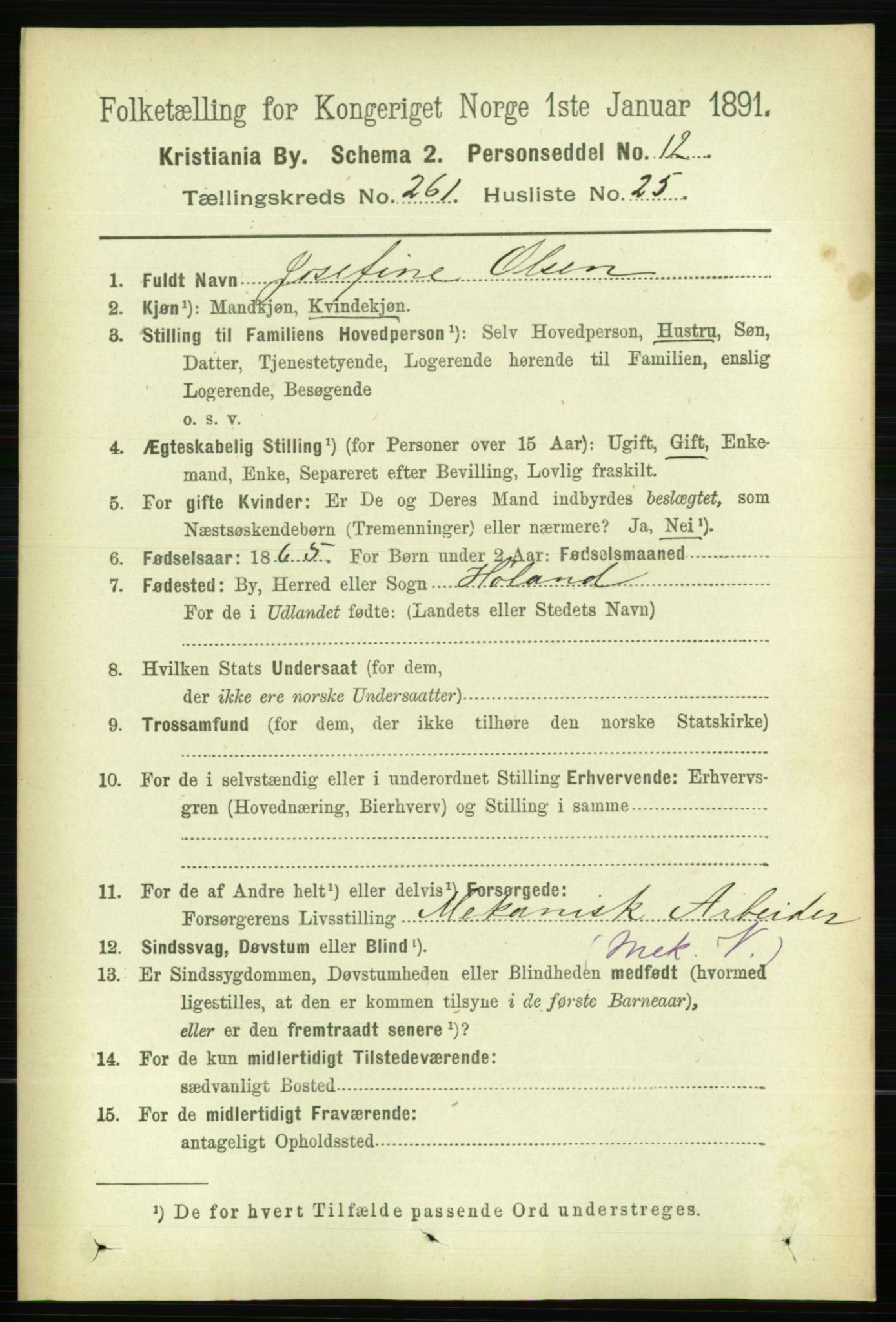 RA, 1891 census for 0301 Kristiania, 1891, p. 158670