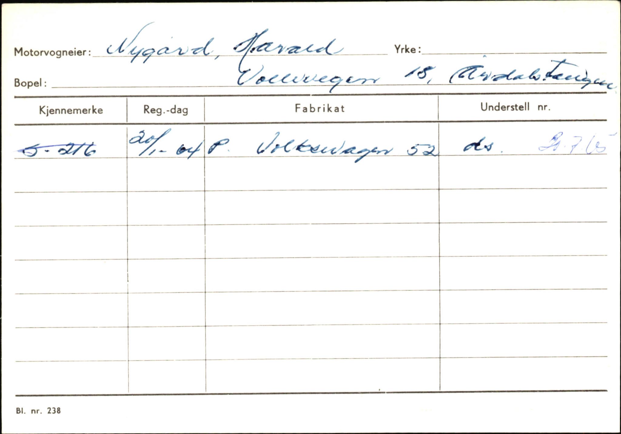 Statens vegvesen, Sogn og Fjordane vegkontor, SAB/A-5301/4/F/L0145: Registerkort Vågsøy S-Å. Årdal I-P, 1945-1975, p. 2183