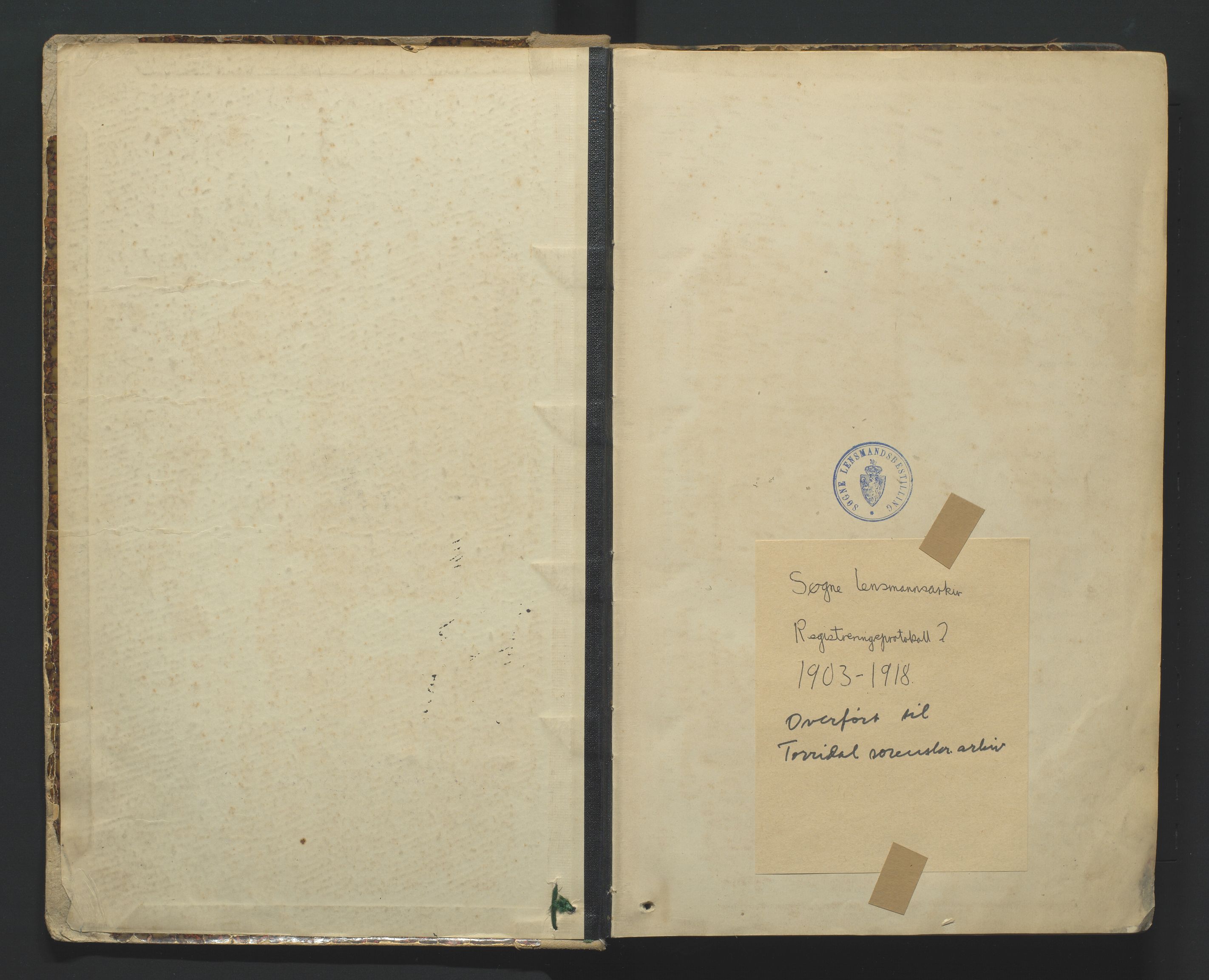 Torridal sorenskriveri, SAK/1221-0012/H/Hc/L0012: Skifteregistreringsprotokoll Søgne og Greipstad lensmannsdistrikt nr. 2, 1903-1918