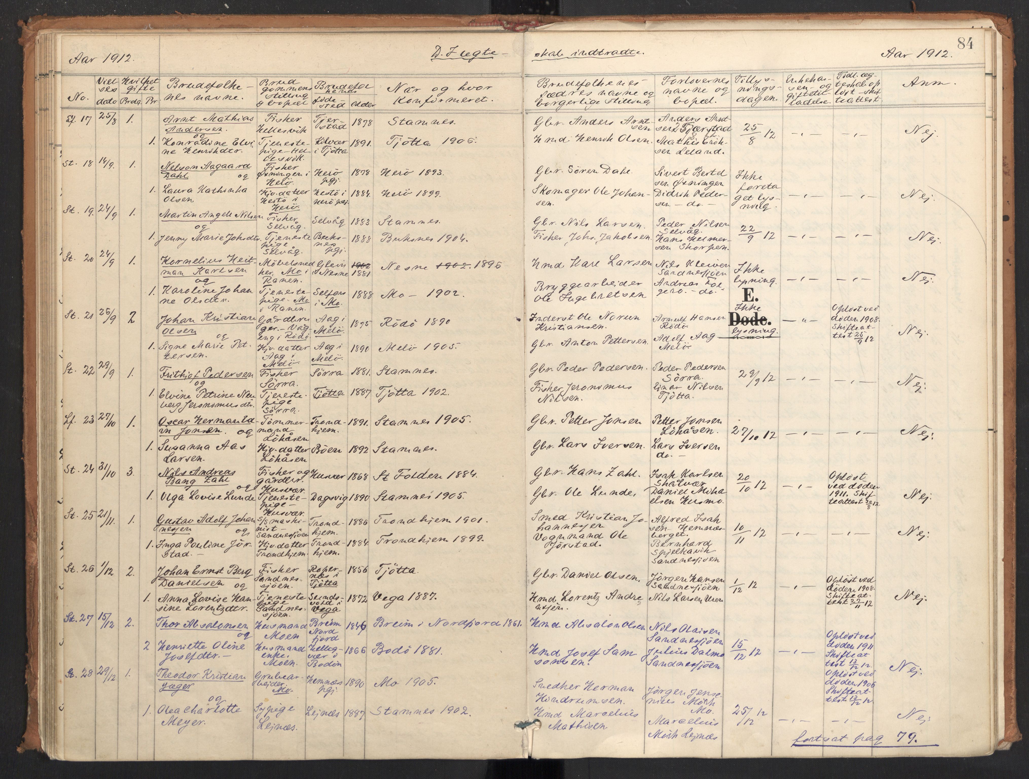 Ministerialprotokoller, klokkerbøker og fødselsregistre - Nordland, AV/SAT-A-1459/831/L0472: Parish register (official) no. 831A03, 1897-1912, p. 84