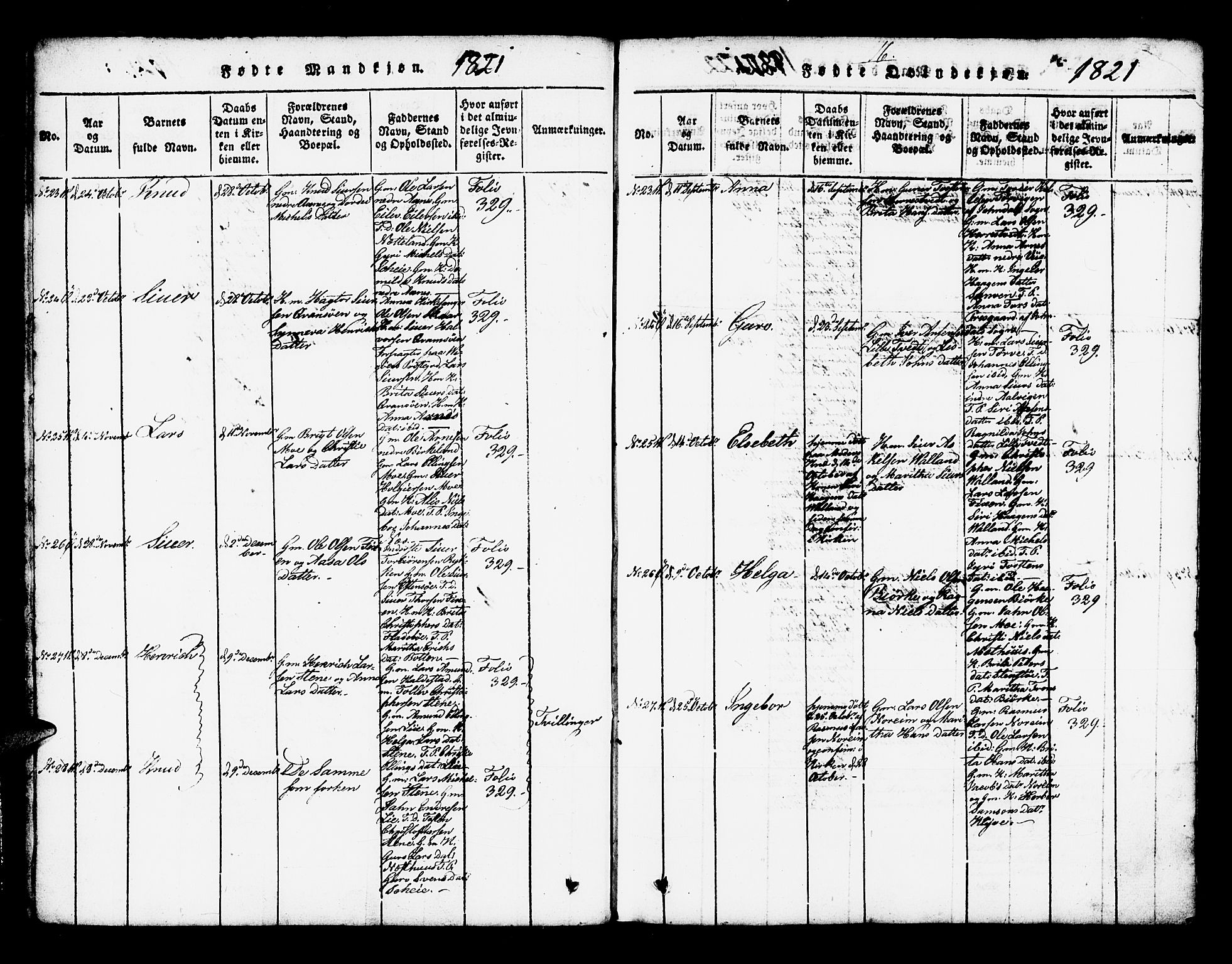 Kvam sokneprestembete, AV/SAB-A-76201/H/Haa: Parish register (official) no. A 6, 1818-1832, p. 16