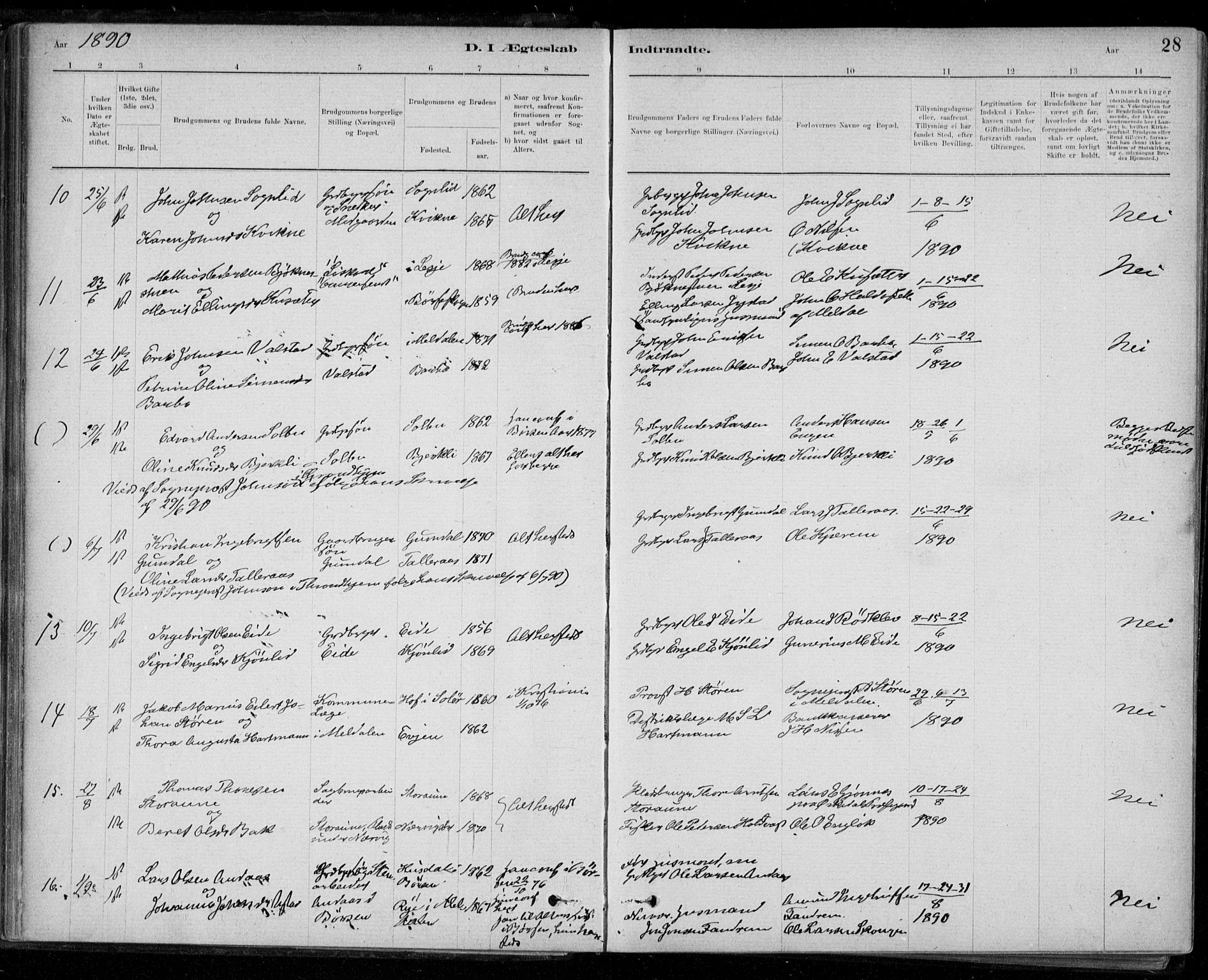 Ministerialprotokoller, klokkerbøker og fødselsregistre - Sør-Trøndelag, SAT/A-1456/668/L0810: Parish register (official) no. 668A10, 1881-1894, p. 28