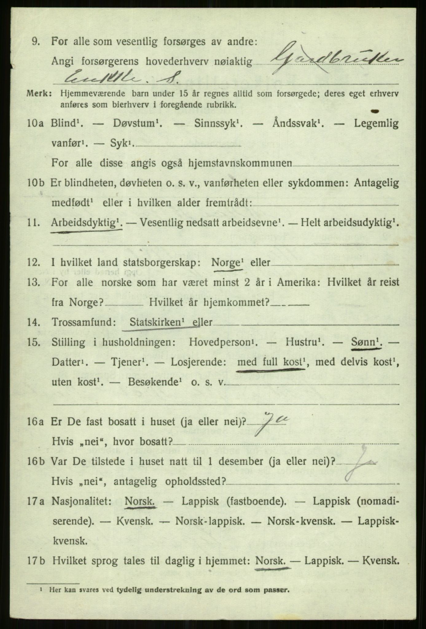 SATØ, 1920 census for Karlsøy, 1920, p. 1761