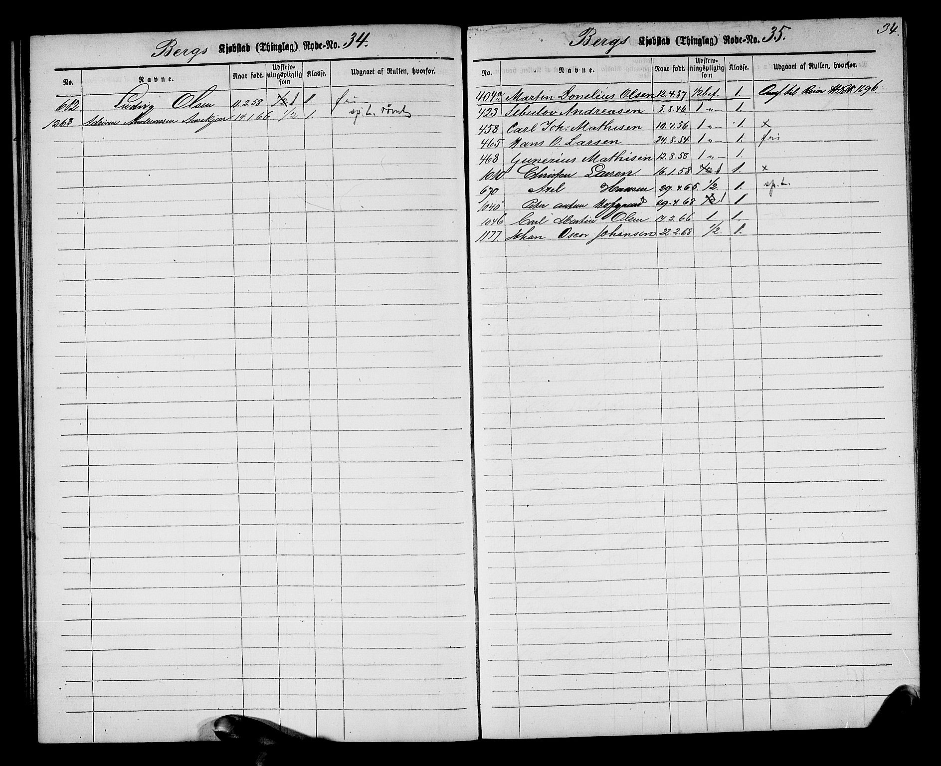 Halden mønstringskontor, AV/SAO-A-10569a/F/Fc/Fcc/L0001: Utskrivningsregisterrulle, 1880, p. 34