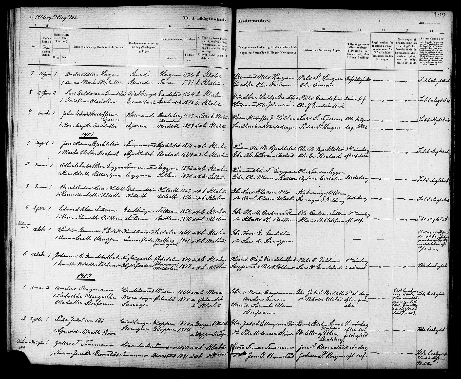 Ministerialprotokoller, klokkerbøker og fødselsregistre - Sør-Trøndelag, SAT/A-1456/618/L0452: Parish register (copy) no. 618C03, 1884-1906, p. 122