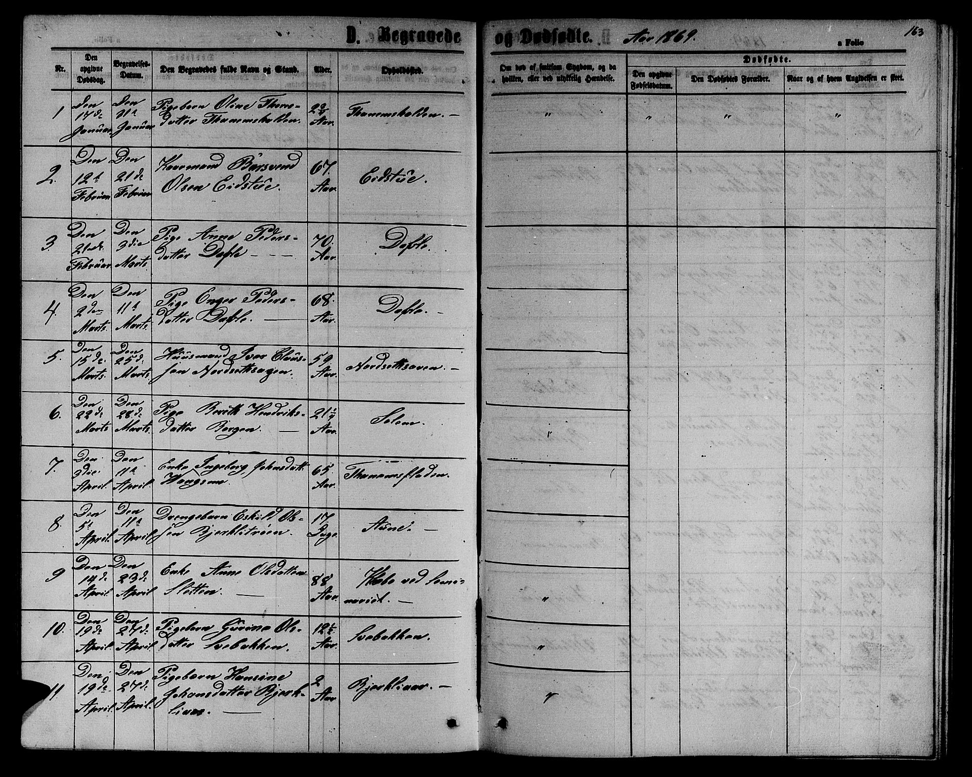 Ministerialprotokoller, klokkerbøker og fødselsregistre - Sør-Trøndelag, SAT/A-1456/618/L0451: Parish register (copy) no. 618C02, 1865-1883, p. 163