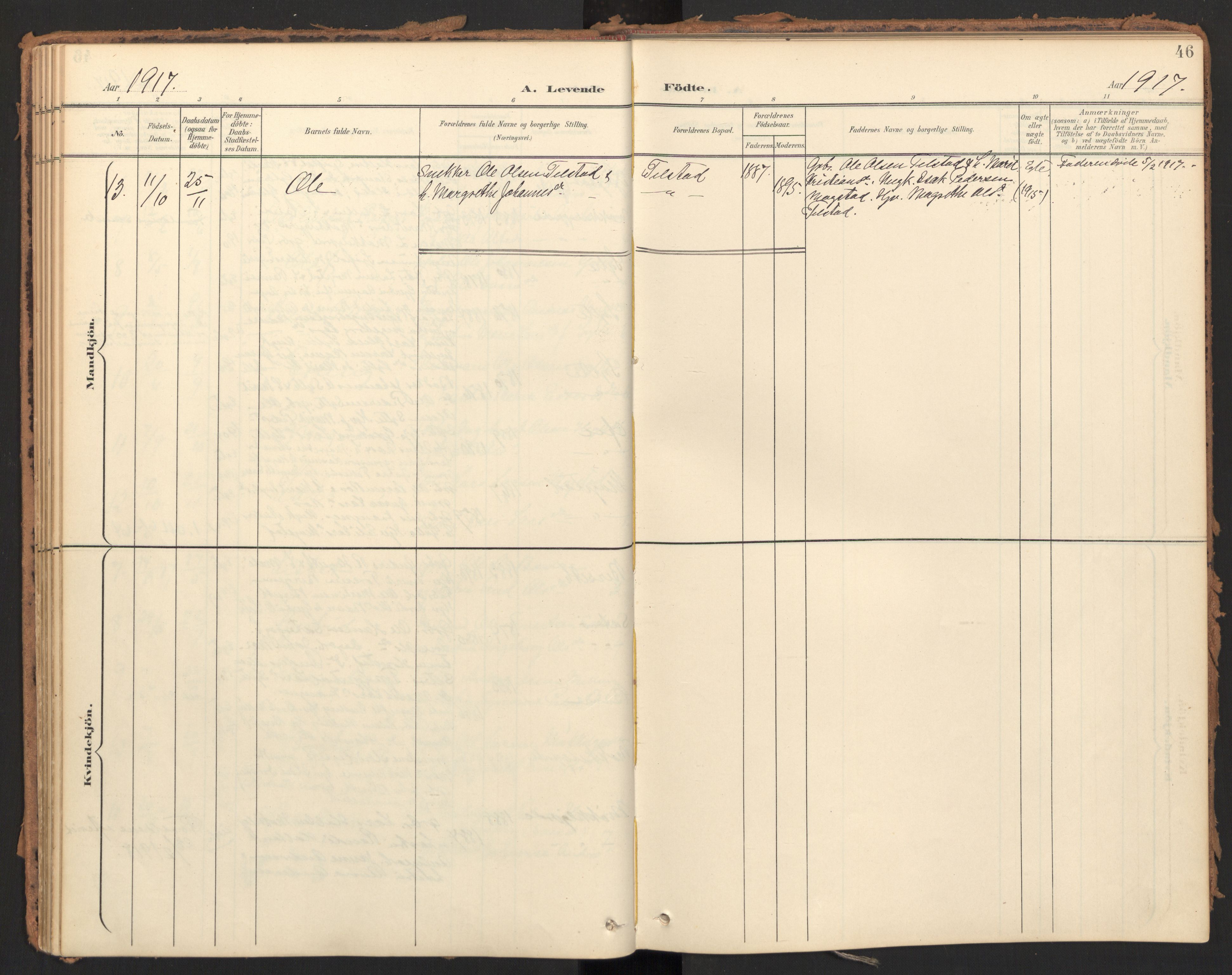 Ministerialprotokoller, klokkerbøker og fødselsregistre - Møre og Romsdal, AV/SAT-A-1454/595/L1048: Parish register (official) no. 595A10, 1900-1917, p. 46