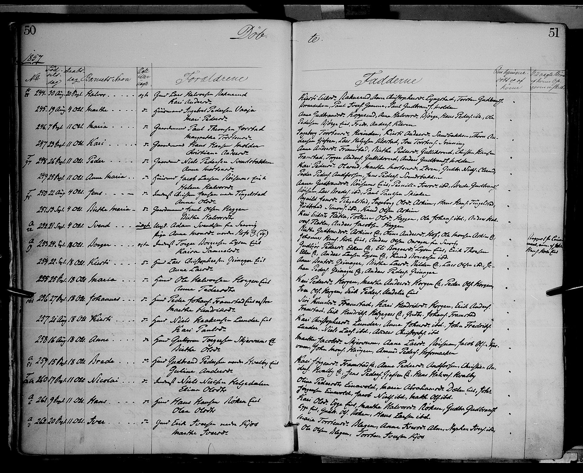 Gran prestekontor, AV/SAH-PREST-112/H/Ha/Haa/L0012: Parish register (official) no. 12, 1856-1874, p. 50-51