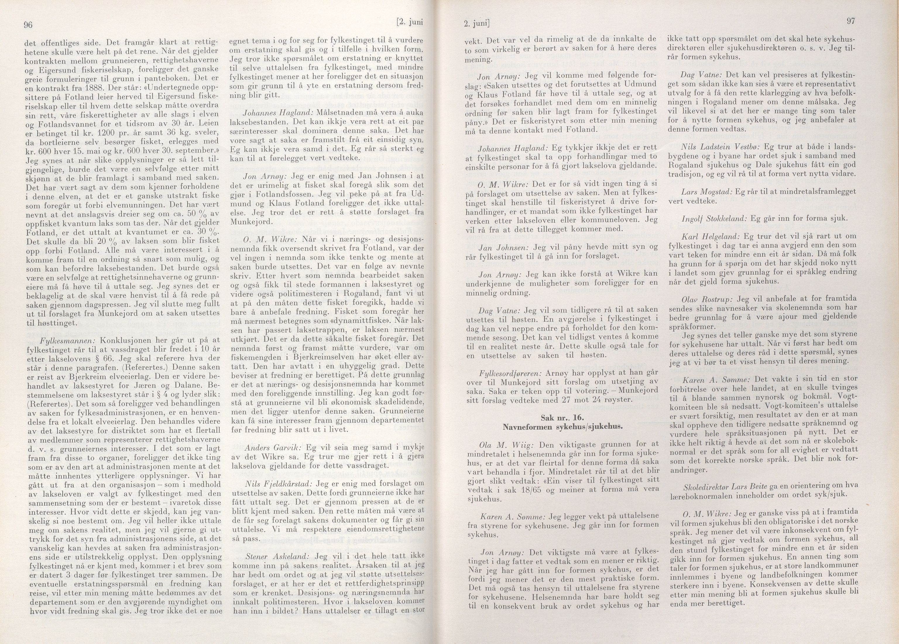 Rogaland fylkeskommune - Fylkesrådmannen , IKAR/A-900/A/Aa/Aaa/L0086: Møtebok , 1966, p. 96-97