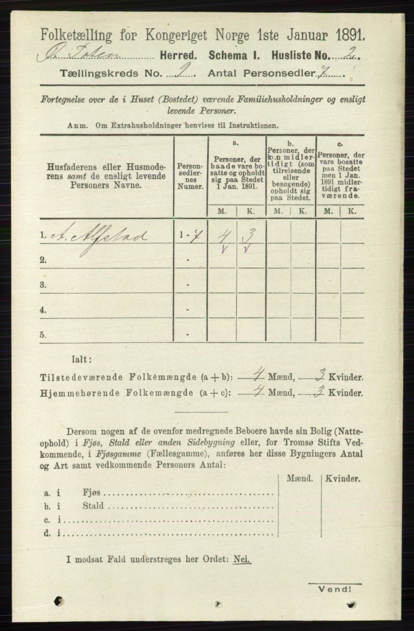 RA, 1891 census for 0528 Østre Toten, 1891, p. 5530