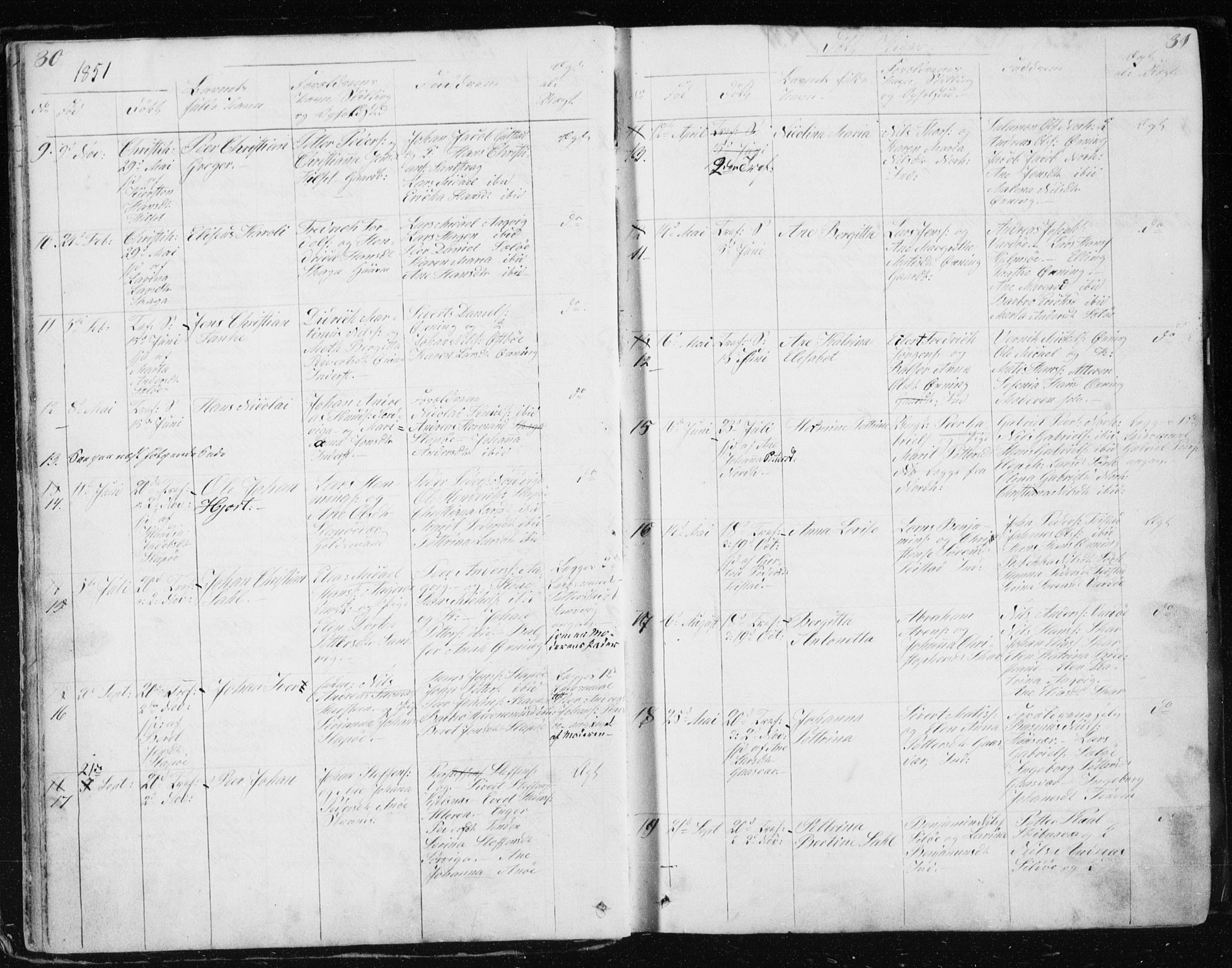 Ministerialprotokoller, klokkerbøker og fødselsregistre - Nordland, SAT/A-1459/834/L0511: Parish register (copy) no. 834C02, 1848-1862, p. 30-31