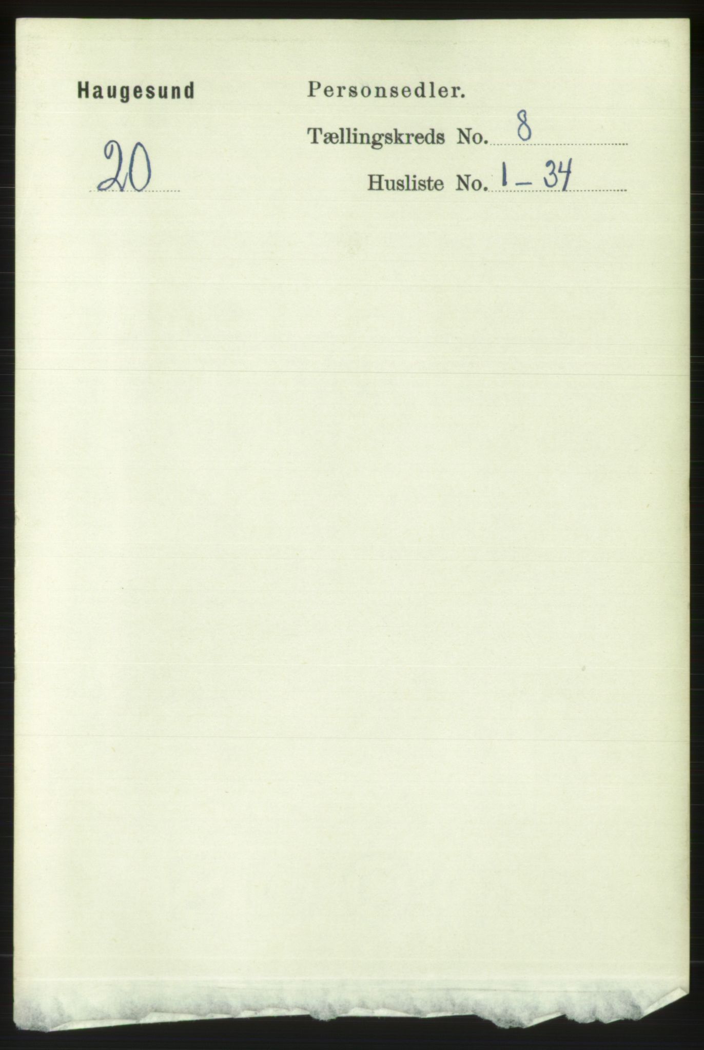 RA, 1891 census for 1106 Haugesund, 1891, p. 3692
