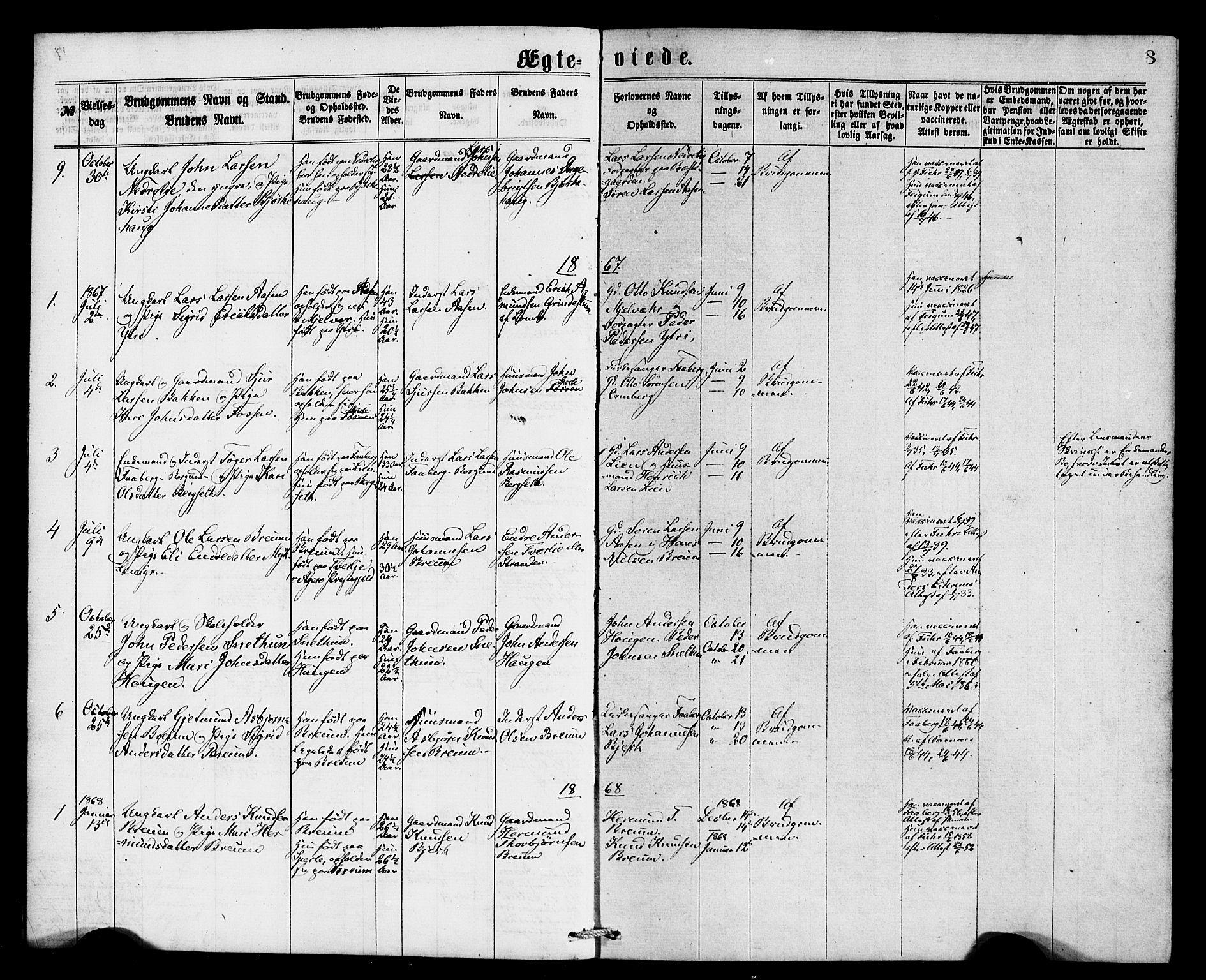 Jostedal sokneprestembete, SAB/A-80601/H/Haa/Haaa/L0008: Parish register (official) no. A 8, 1864-1886, p. 8