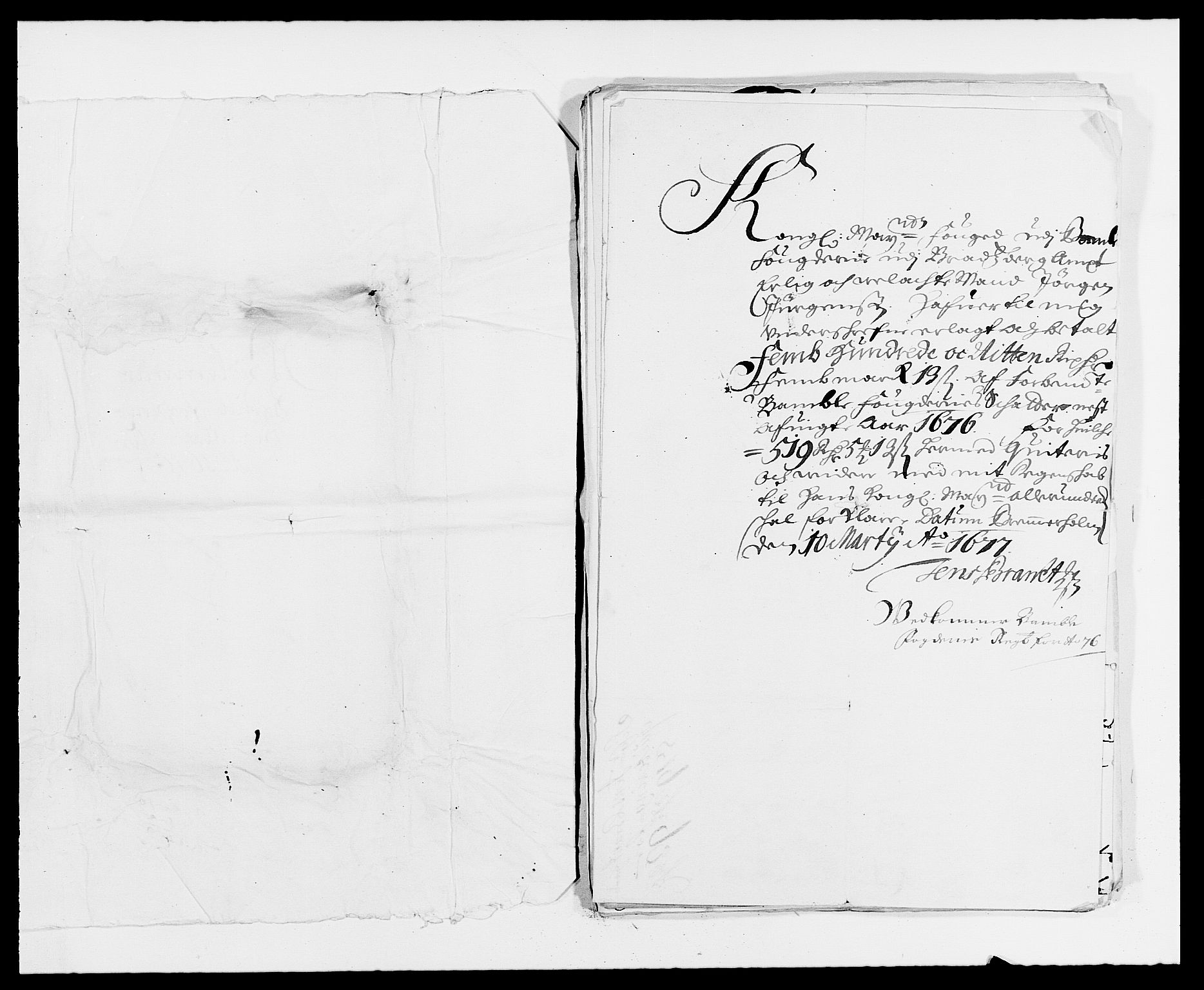 Rentekammeret inntil 1814, Reviderte regnskaper, Fogderegnskap, RA/EA-4092/R34/L2043: Fogderegnskap Bamble, 1676-1677, p. 196