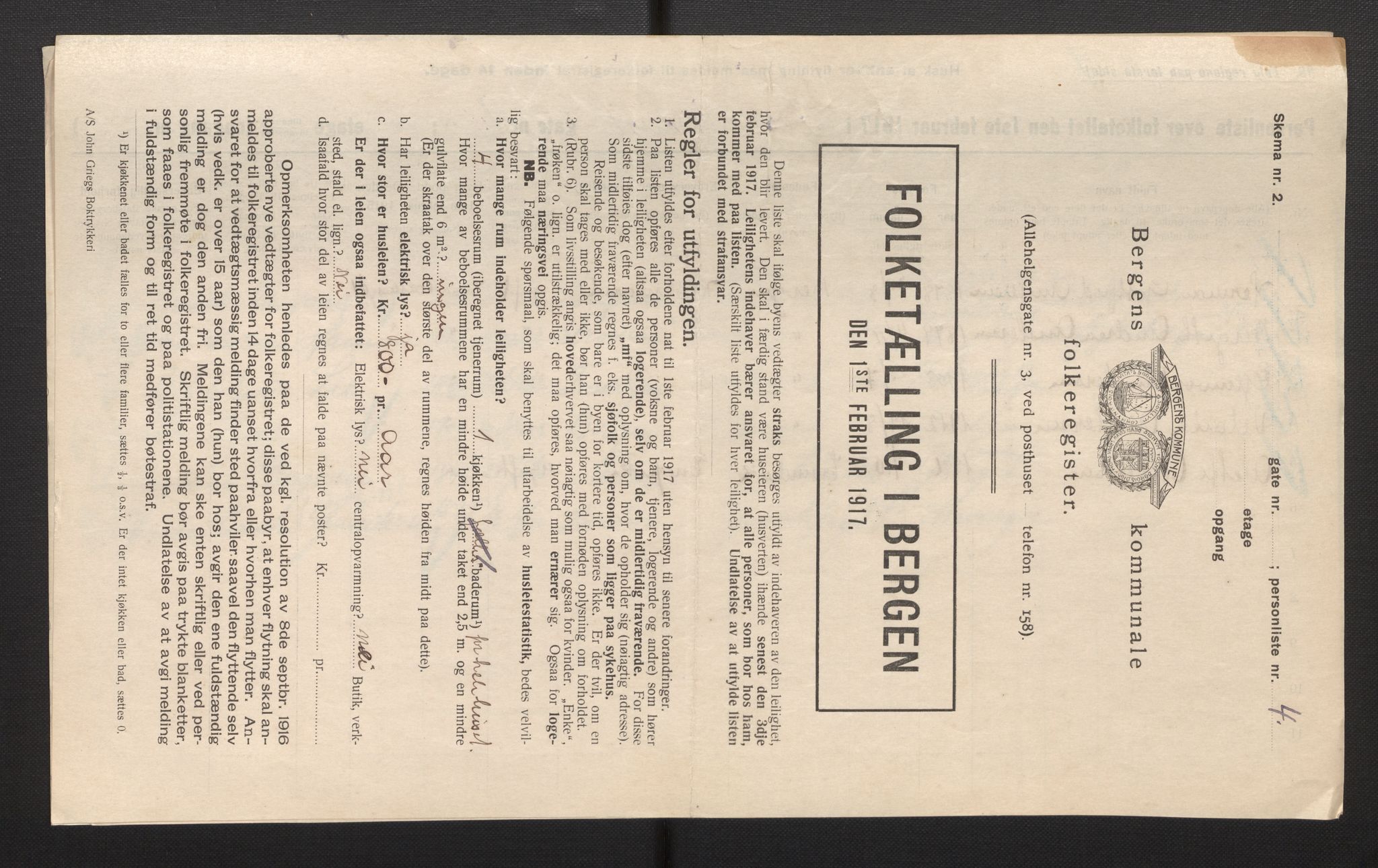 SAB, Municipal Census 1917 for Bergen, 1917, p. 15037