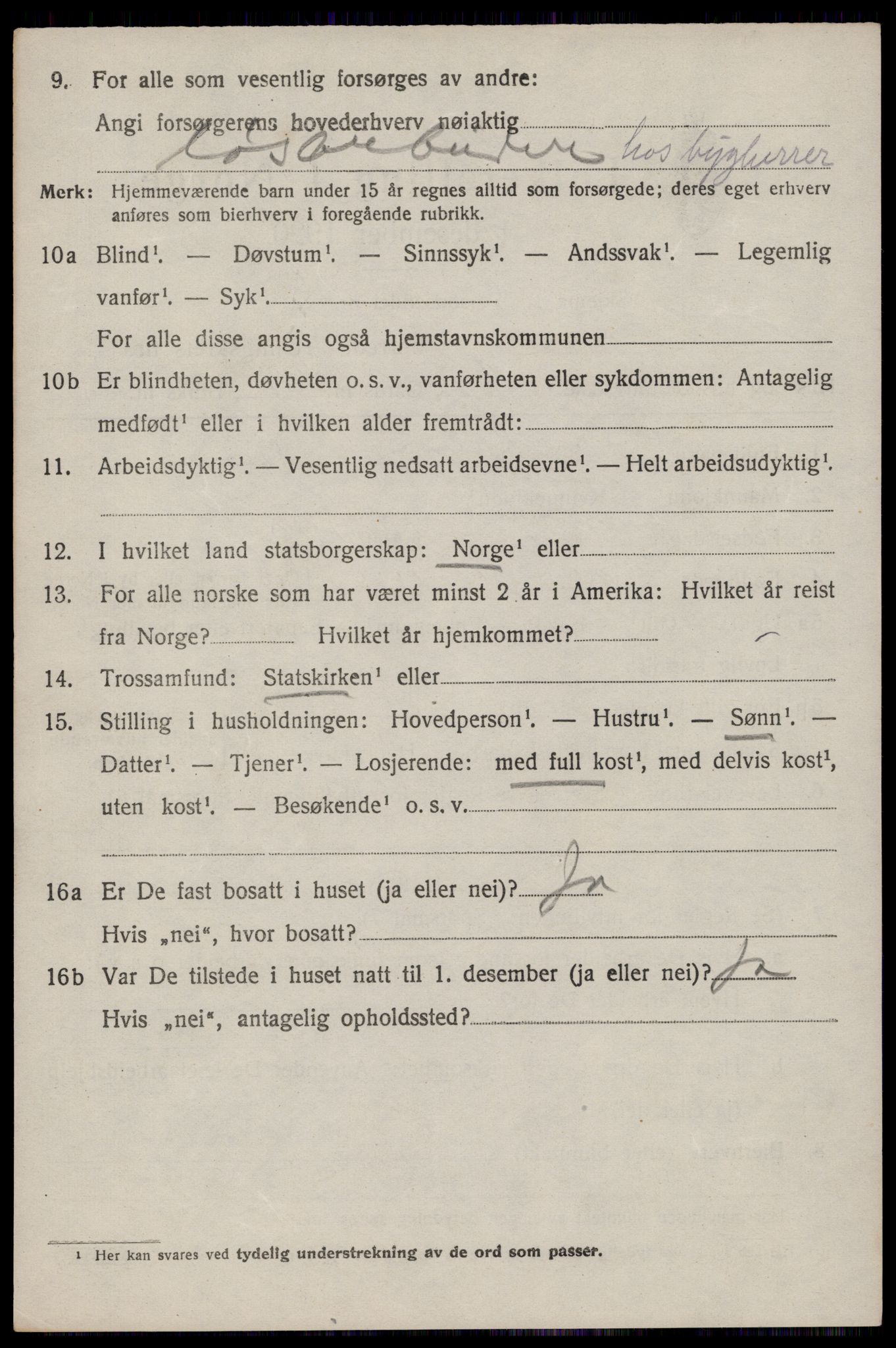 SAST, 1920 census for Skåre, 1920, p. 3405