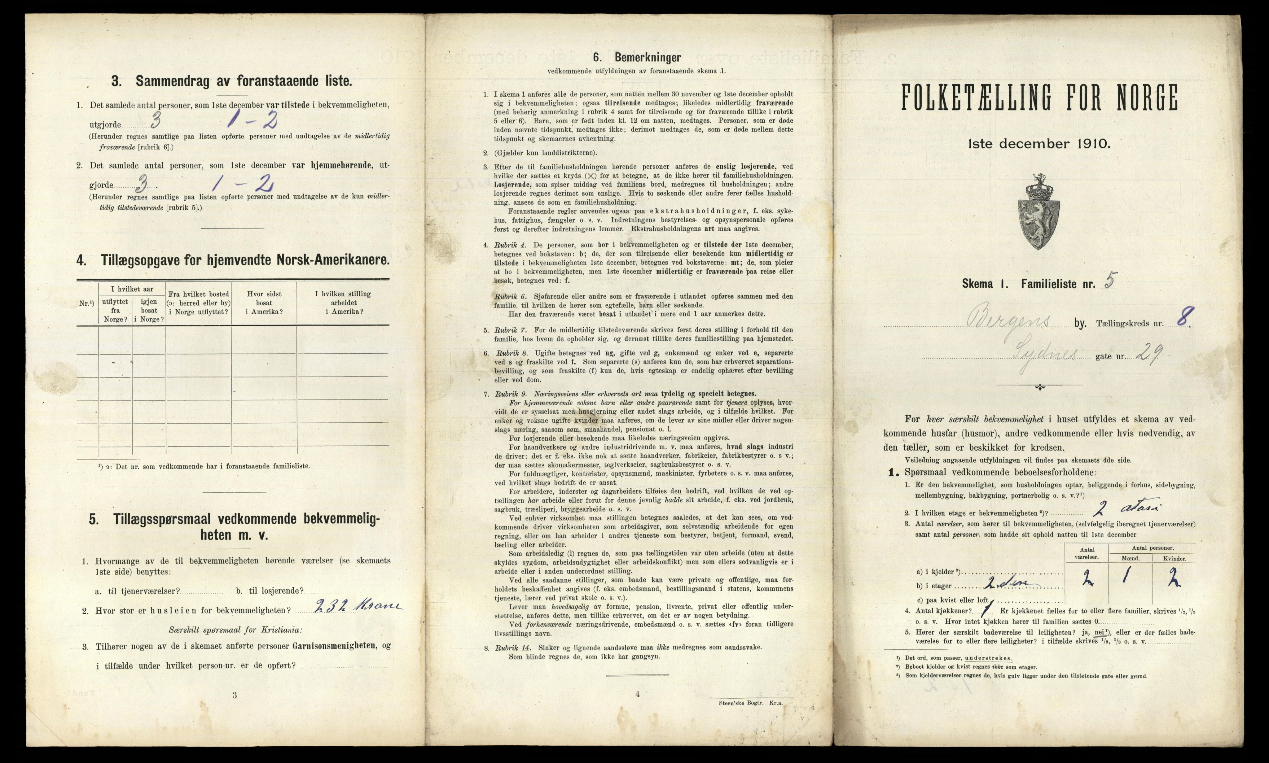 RA, 1910 census for Bergen, 1910, p. 2877