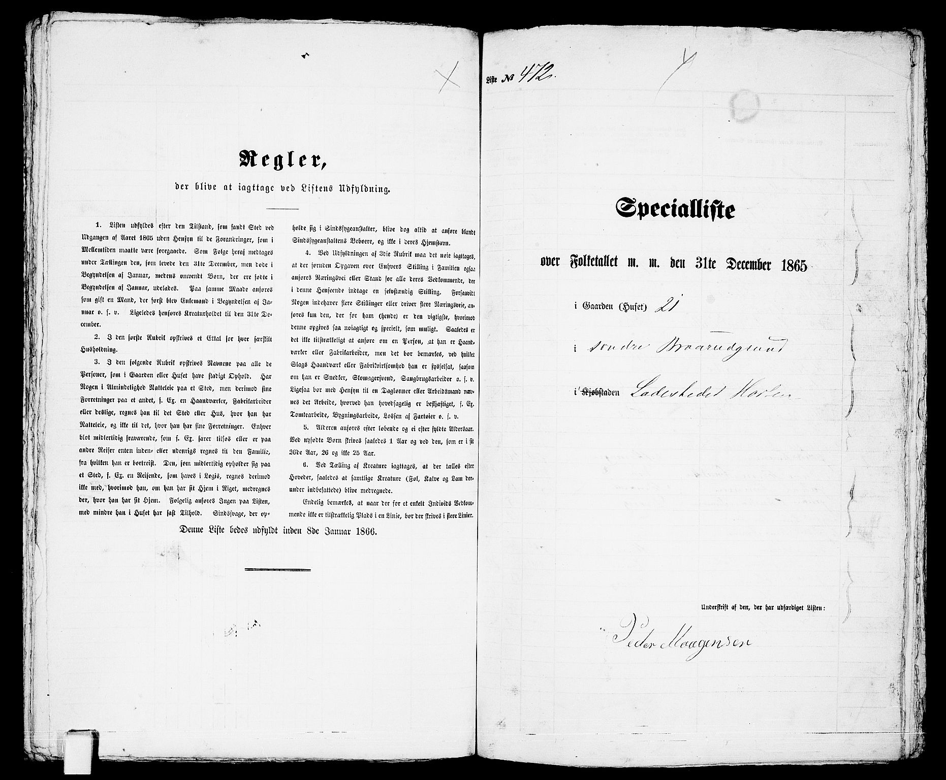 RA, 1865 census for Horten, 1865, p. 987