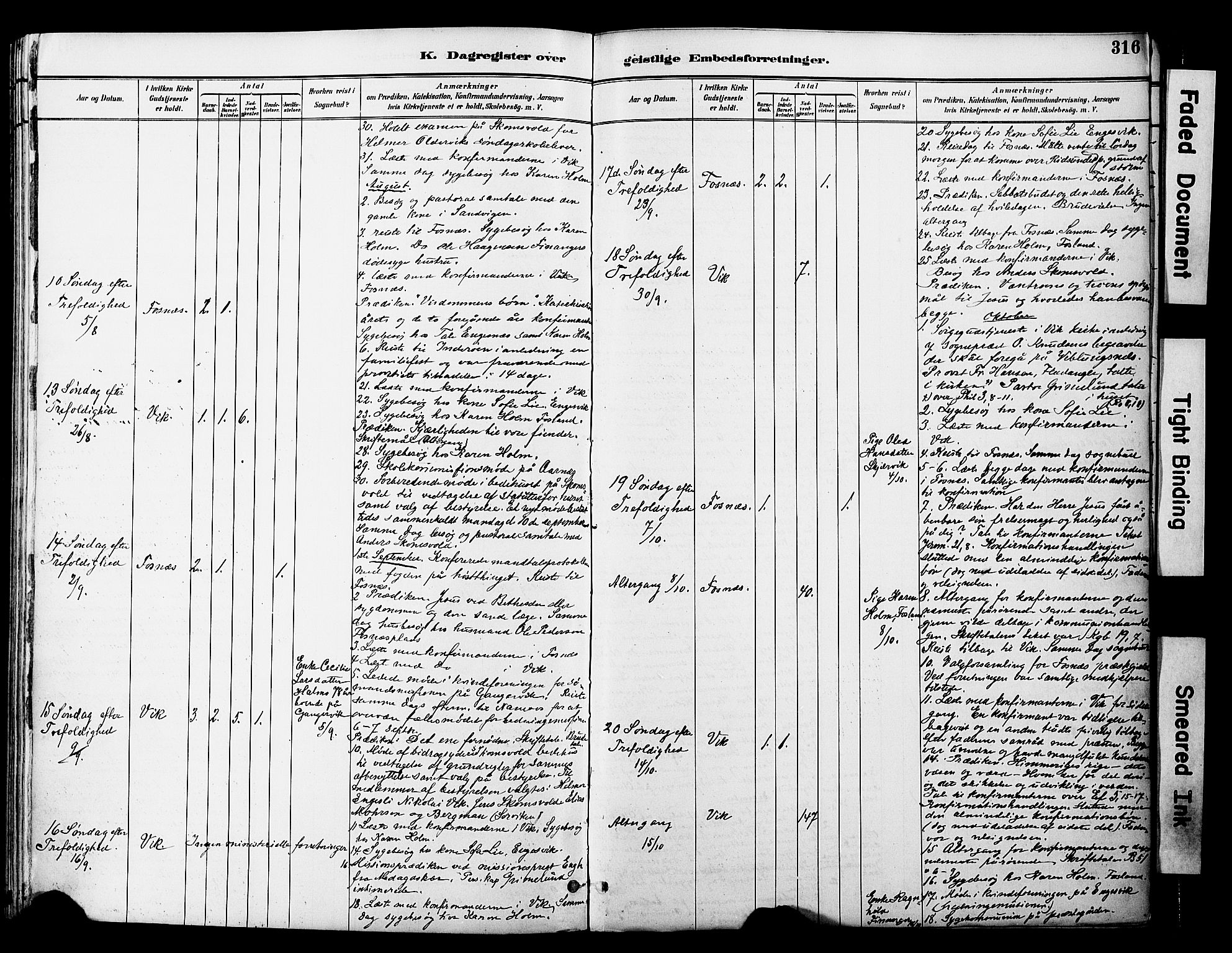 Ministerialprotokoller, klokkerbøker og fødselsregistre - Nord-Trøndelag, SAT/A-1458/774/L0628: Parish register (official) no. 774A02, 1887-1903, p. 316