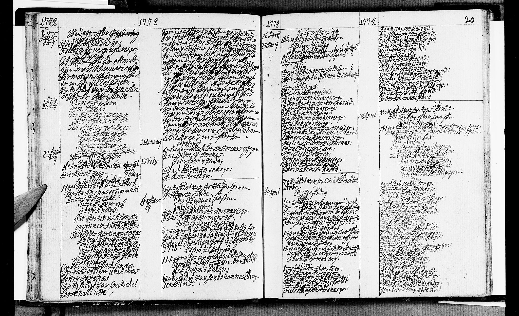 Sogndal sokneprestembete, SAB/A-81301/H/Haa/Haaa/L0006: Parish register (official) no. A 6, 1770-1782, p. 20