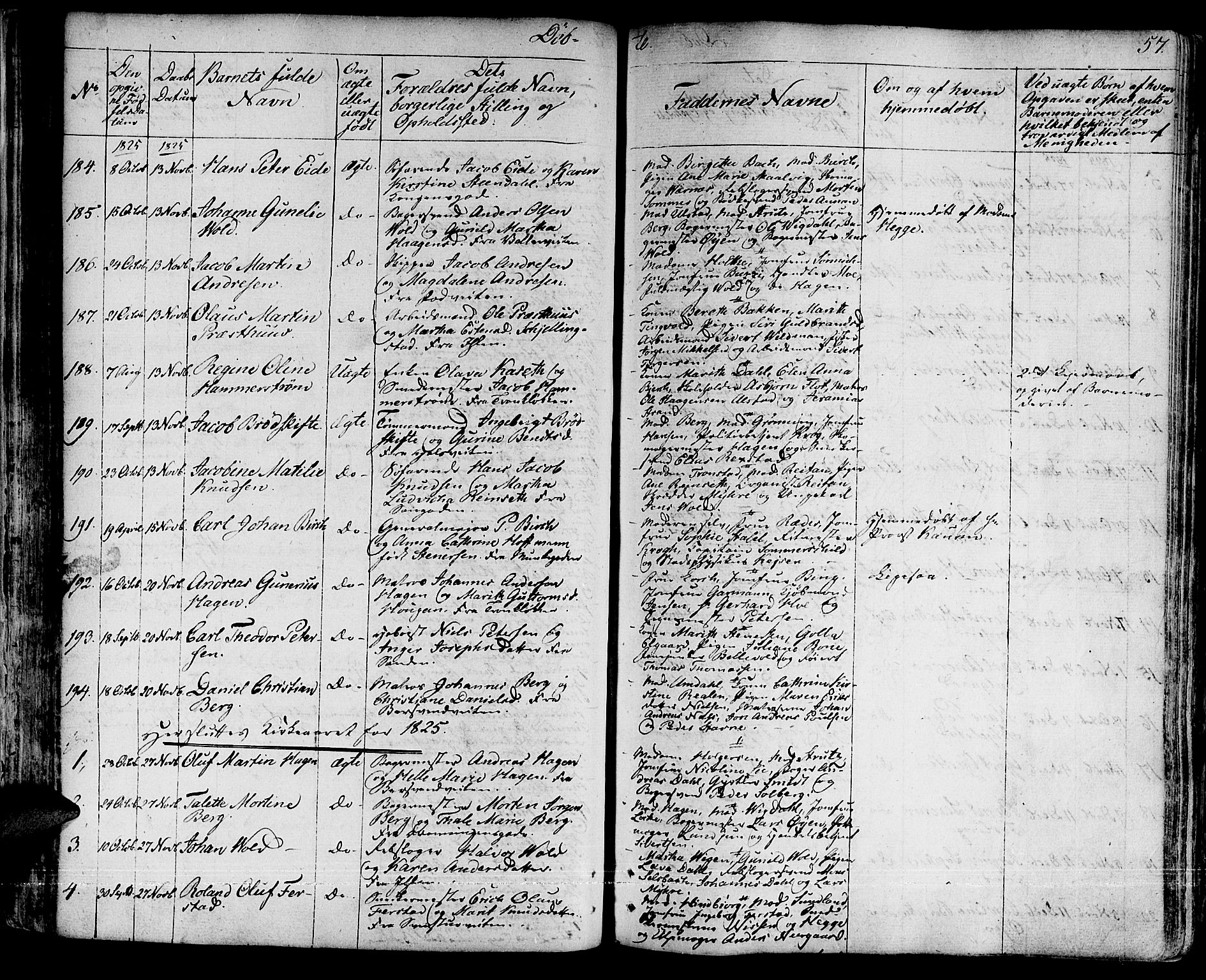 Ministerialprotokoller, klokkerbøker og fødselsregistre - Sør-Trøndelag, SAT/A-1456/601/L0045: Parish register (official) no. 601A13, 1821-1831, p. 57