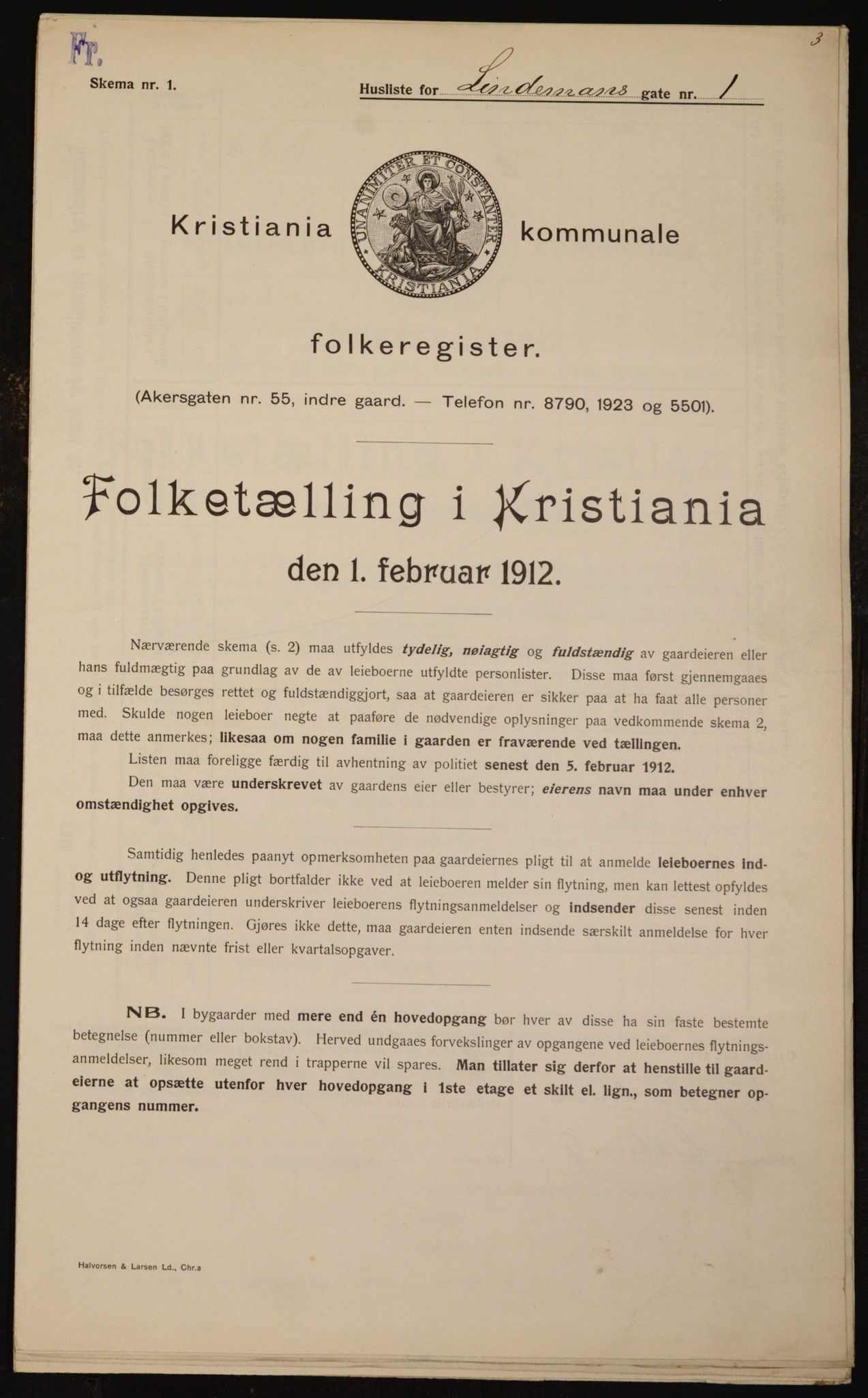 OBA, Municipal Census 1912 for Kristiania, 1912, p. 57962